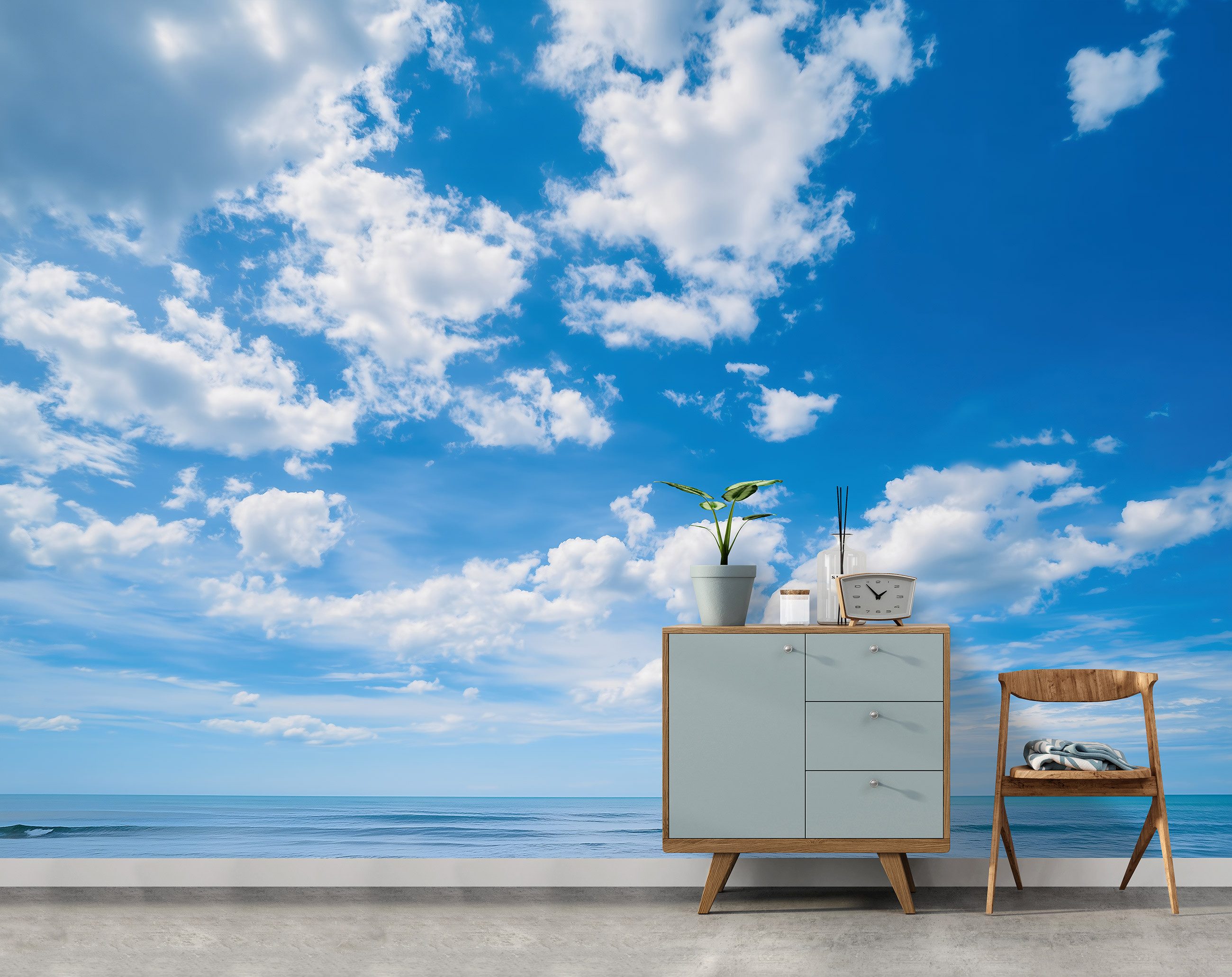 Wallarena Fototapete Himmel Wolken - Mehrfarbig - Modern - Vlies - Schlafzimmer, glatt, (2 St), 100x70cm
