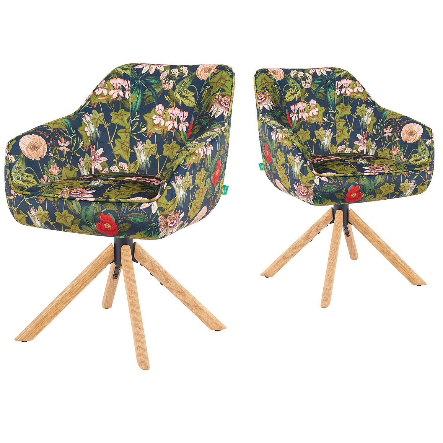 DUBI Möbel Polsterstuhl Mika-Luis, Federkern, Eiche geölt, 360° drehbar, Rü günstig online kaufen