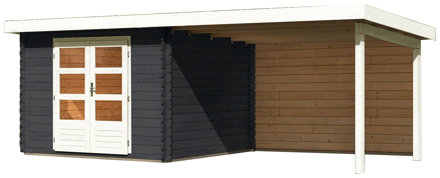 Anbaudach, Haus Schloßsee im und Gartenhaus 704x333 cm, Fußboden BxT: KONIFERA Rückwand mit 5, (Set),