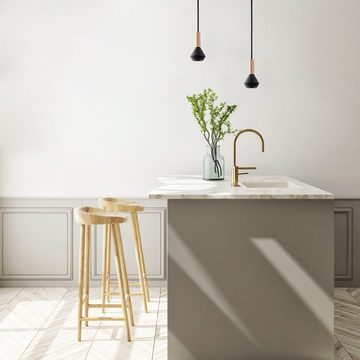 Paco Home Pendelleuchte MORA, ohne Leuchtmittel, Wohnzimmer Esszimmer Klein Modern Holz Metall GU10 Küchenlampe