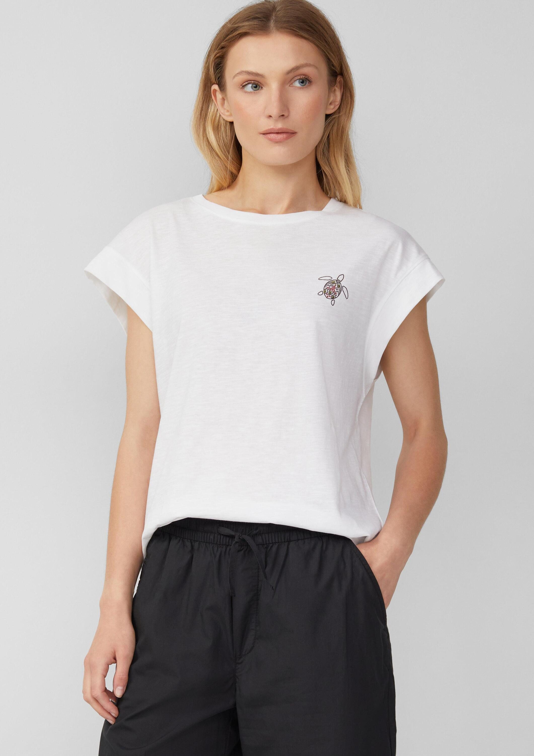 s.Oliver Kurzarmshirt T-Shirt T-Shirt im Relaxed Fit mit kleinem Artwork günstig online kaufen