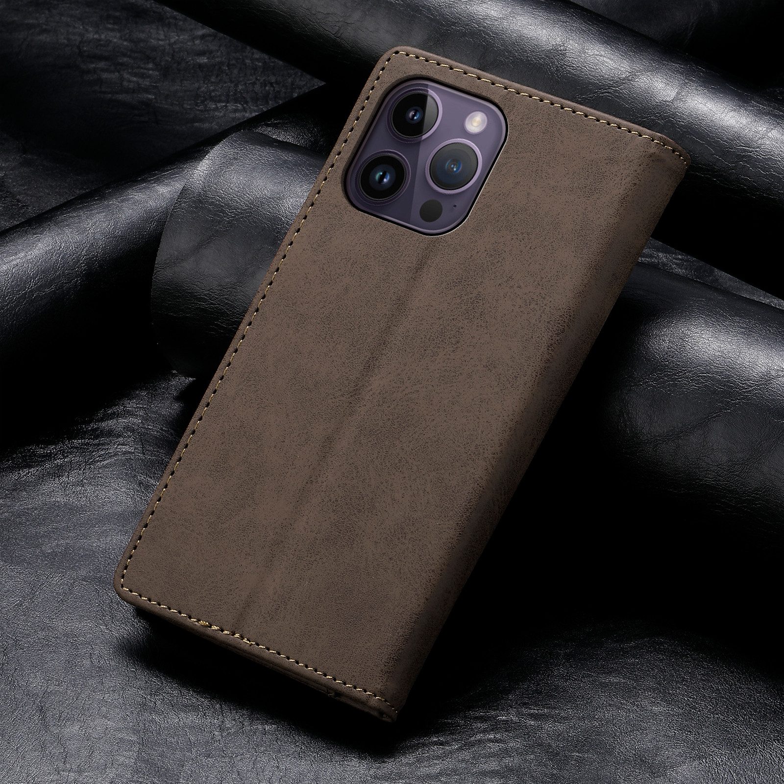 trends for living Handyhülle Leder Ständer Hülle für iPhone 13 Pro Plus Wallet-Stil Handy Cover