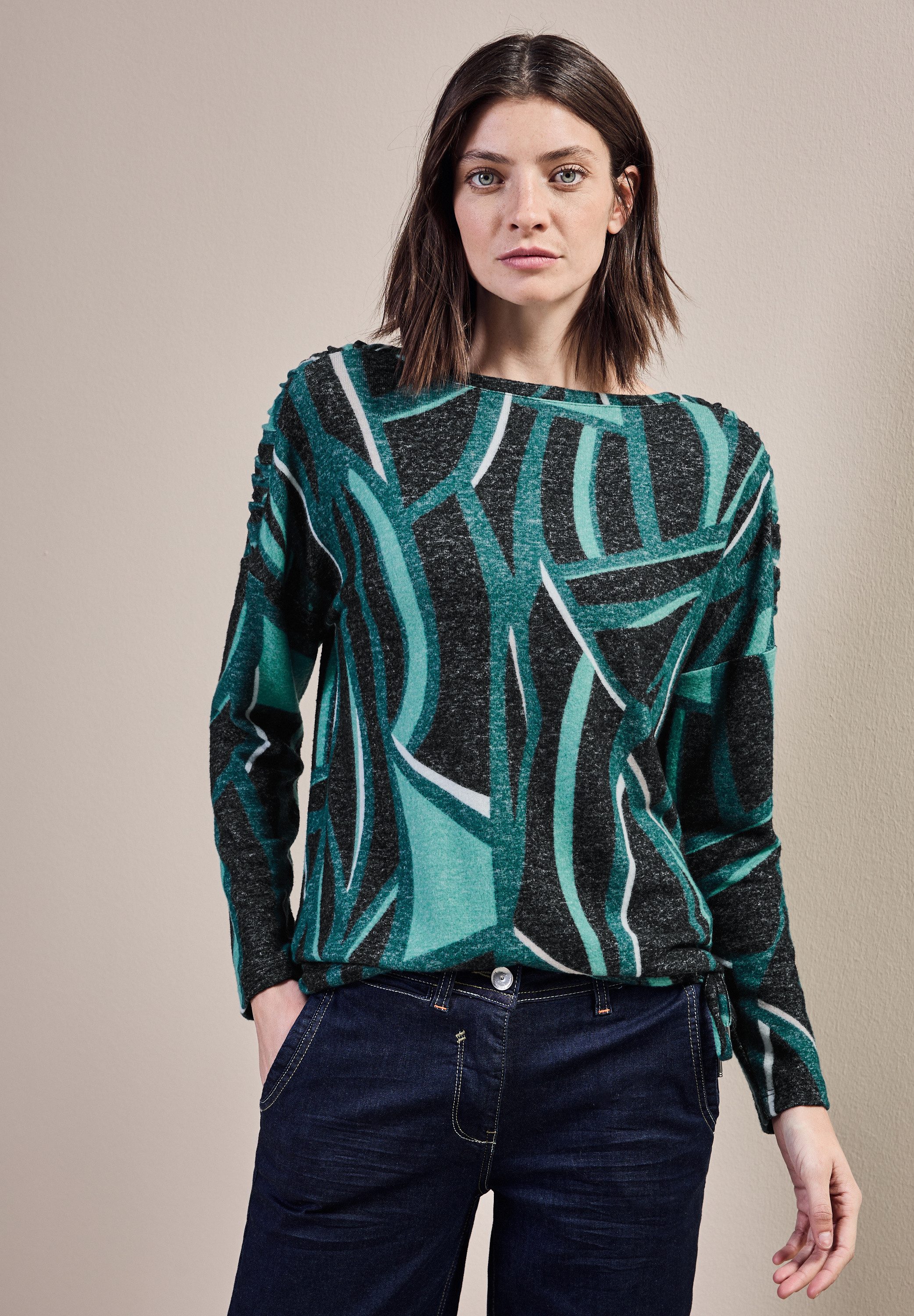 CECIL Langarmshirt mit grafischem Muster günstig online kaufen