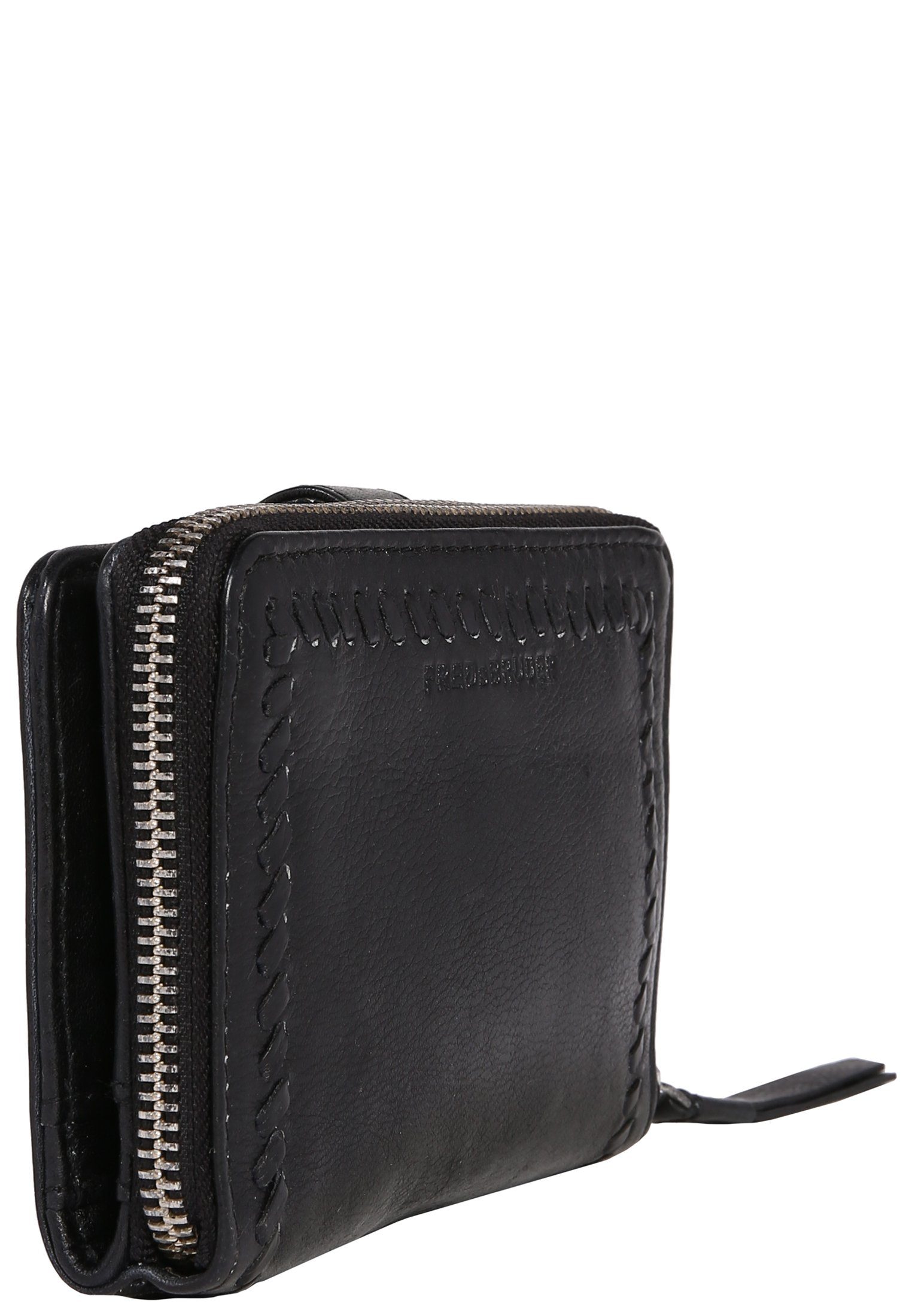 FREDsBRUDER Flechtdetail BLACK MILKY Geldbörse mit Knack Wallet,