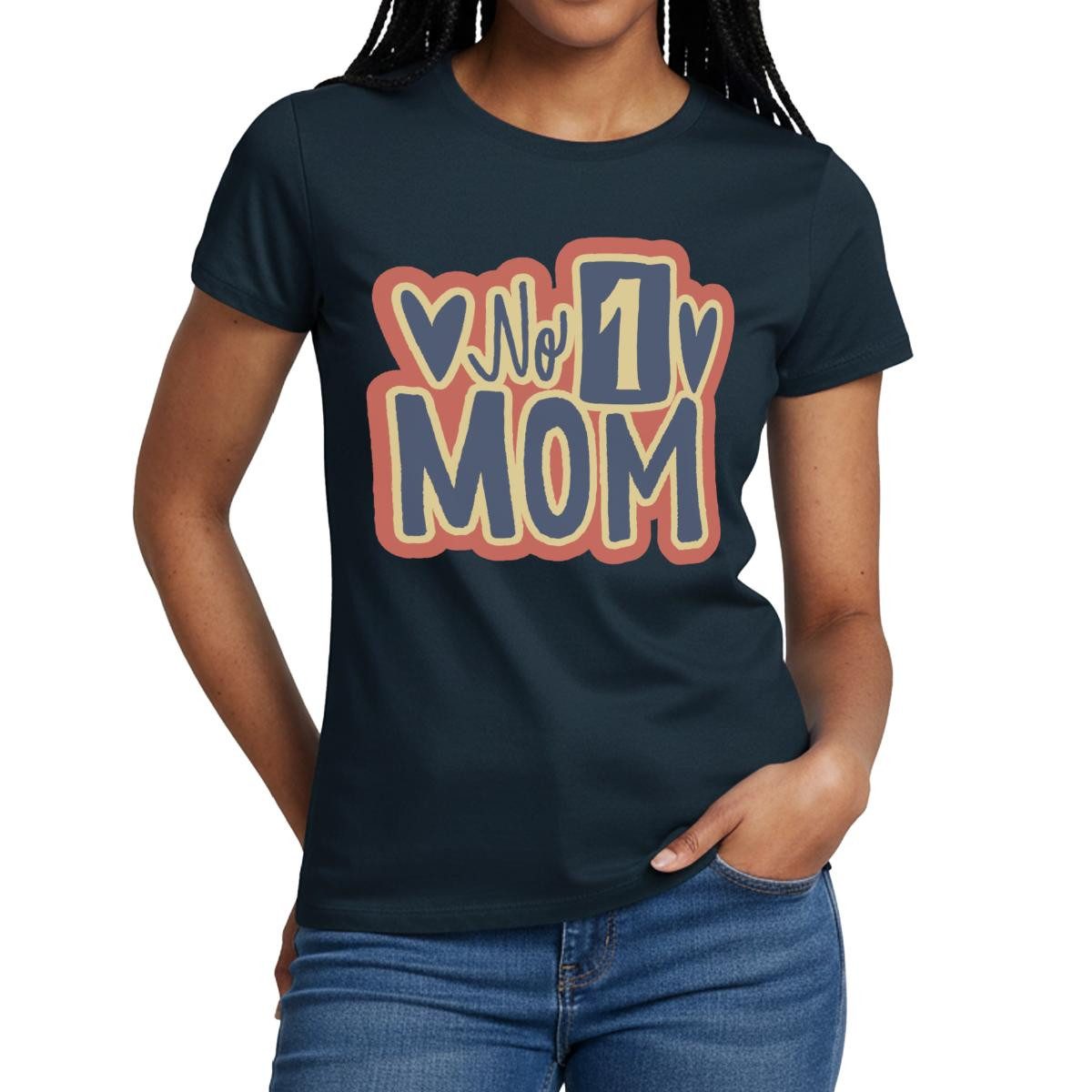 Spreadshirt T-Shirt No. 1 Mom, Beste Mom Frauen T-Shirt (1-tlg) Slim Fit, fällt klein aus