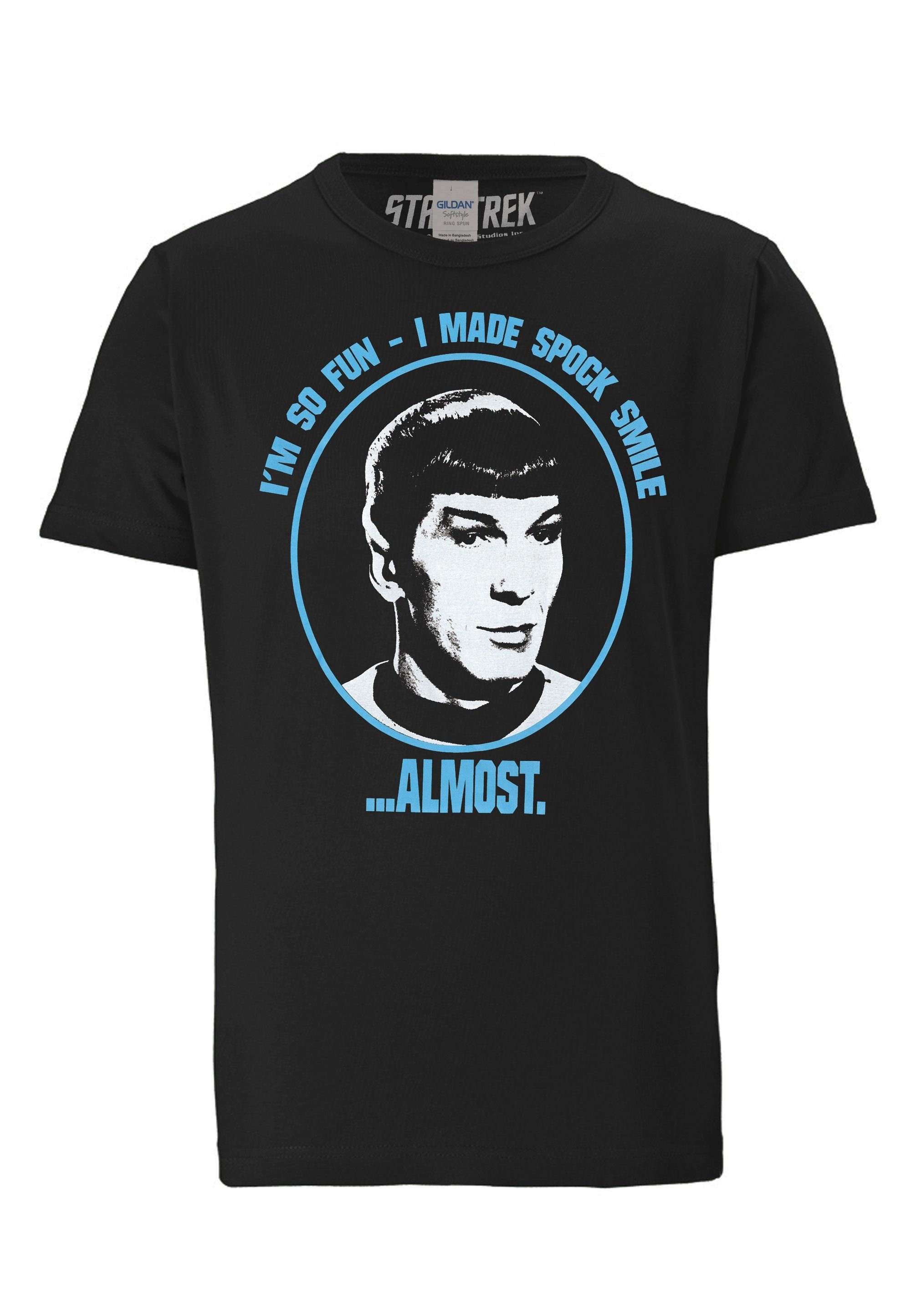 Spock Spock-Print LOGOSHIRT witzigem - Trek mit Fun So - Star T-Shirt Im