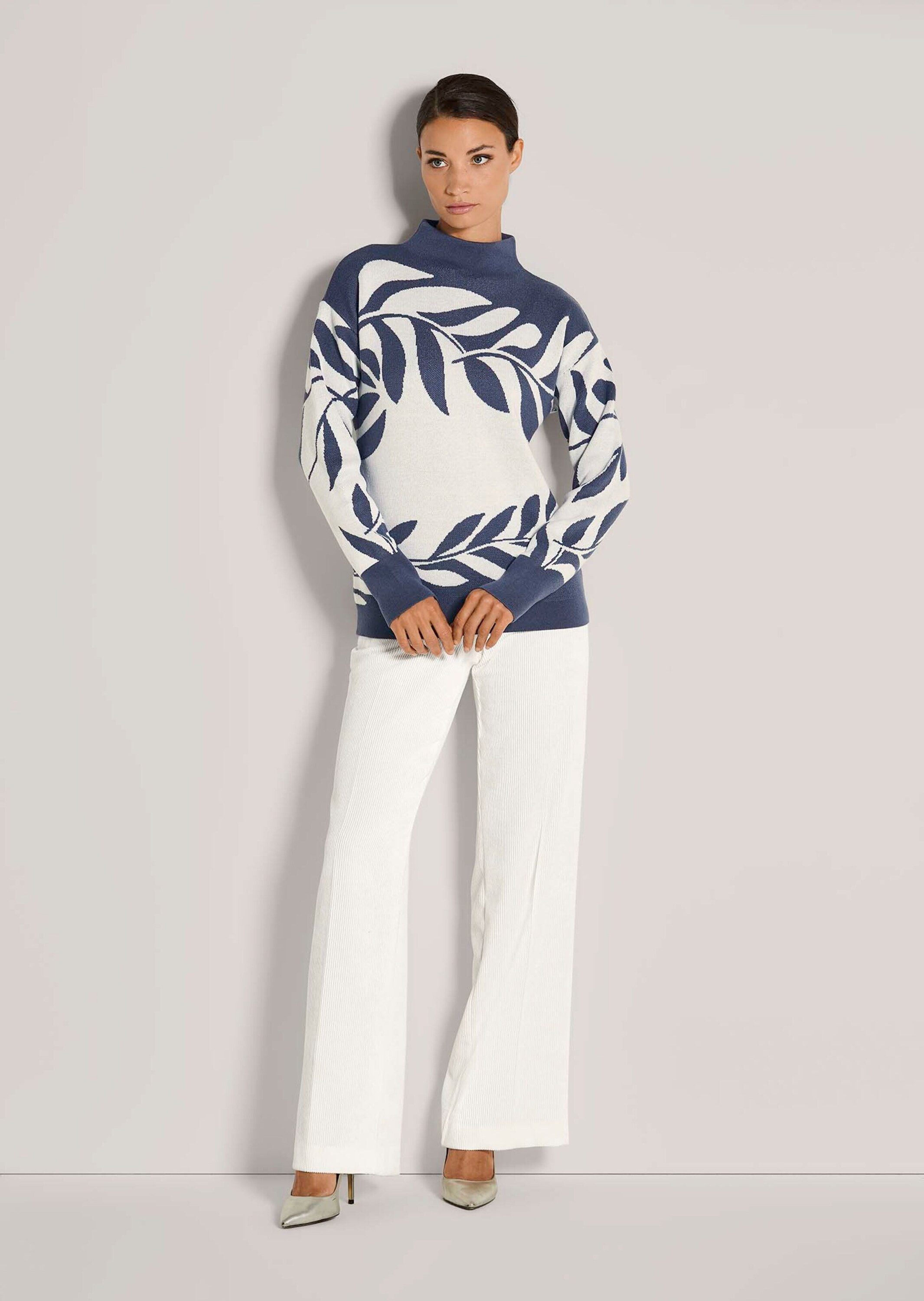 MADELEINE Strickpullover Moderner Winterpullover mit floralem Strickmuster günstig online kaufen