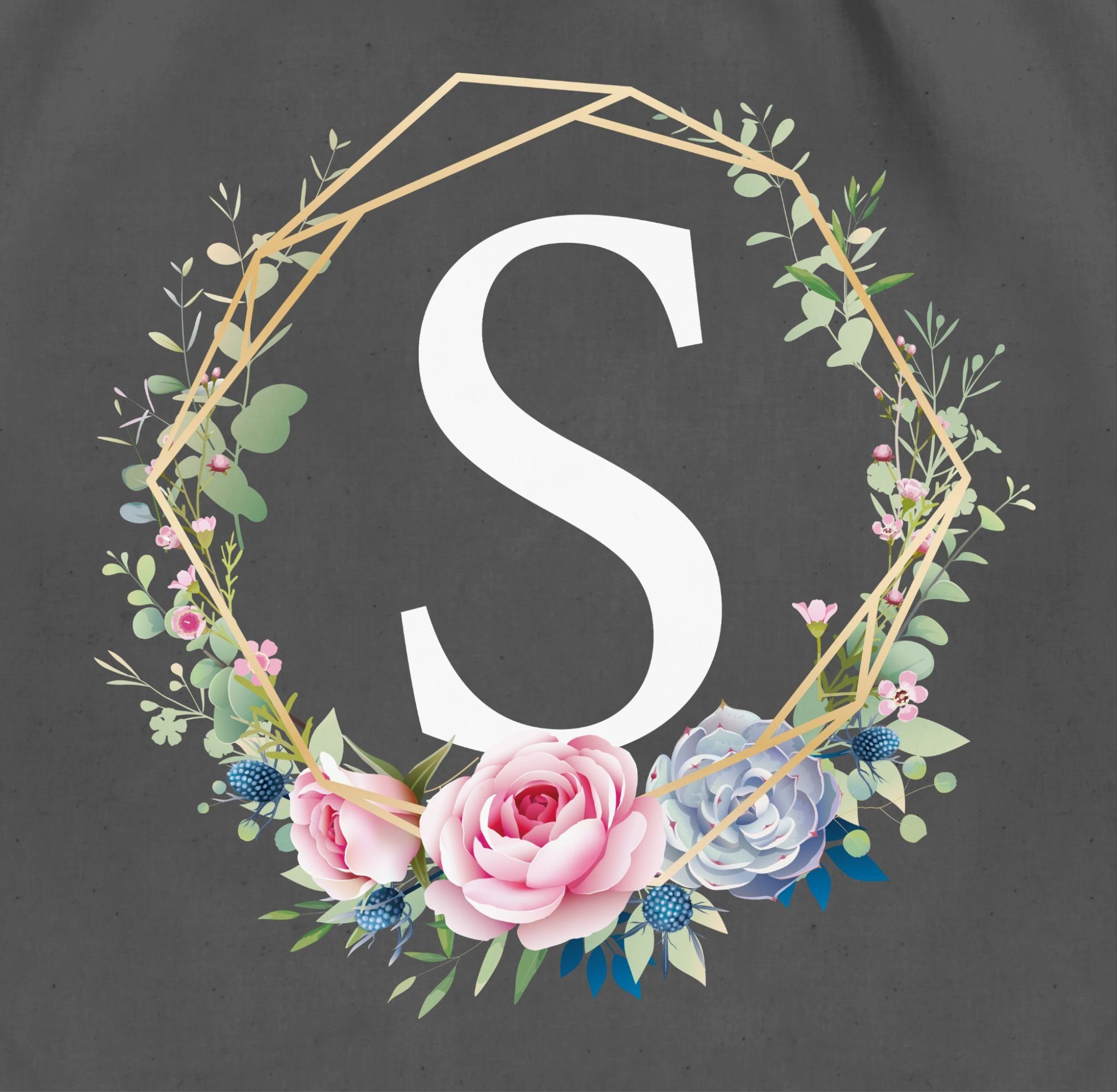 Shirtracer Turnbeutel Blumenkranz mit Buchstabe S, günstig online kaufen