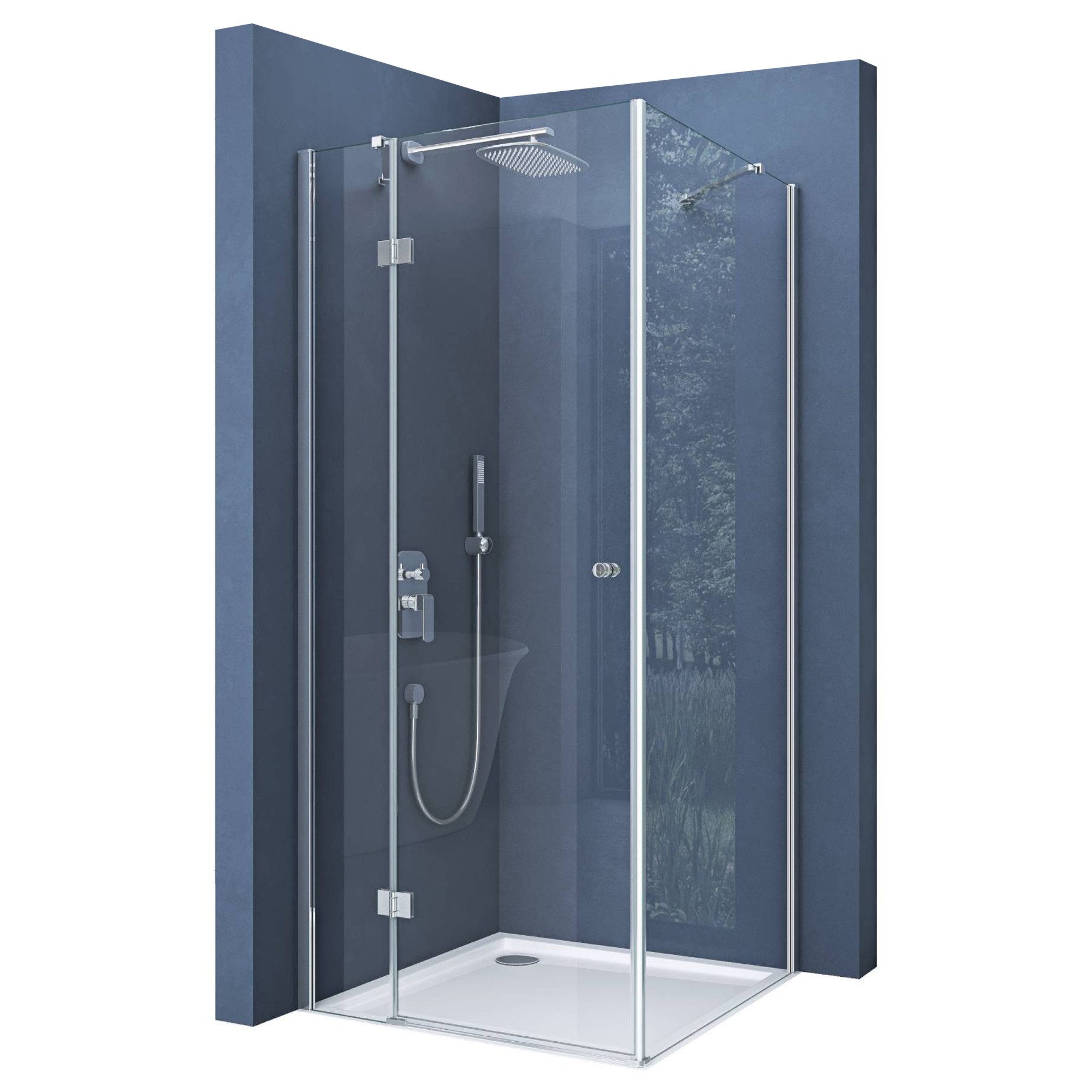 doporro Eckdusche Duschkabine Duschabtrennung ESG-Glas mit NANO H:190cm Rav günstig online kaufen