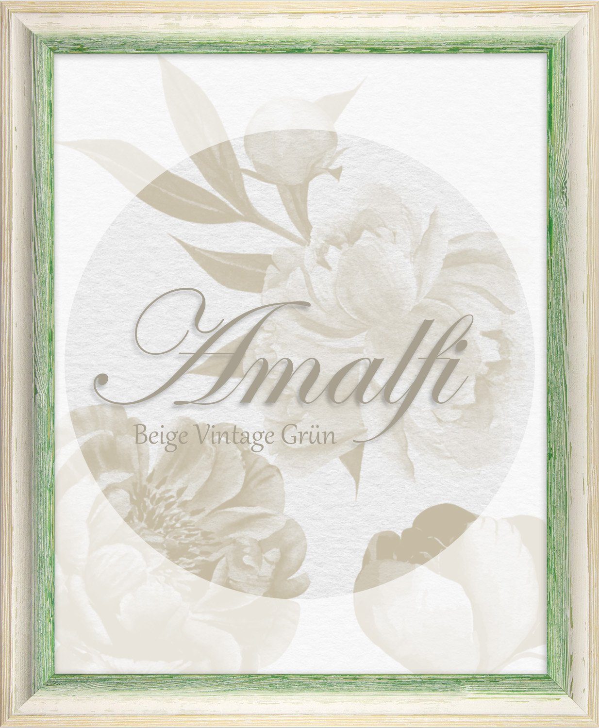 BIRAPA Einzelrahmen Bilderrahmen Amalfi, (1 Stück), 20x20 cm, Grün Weiß Vintage, Holz
