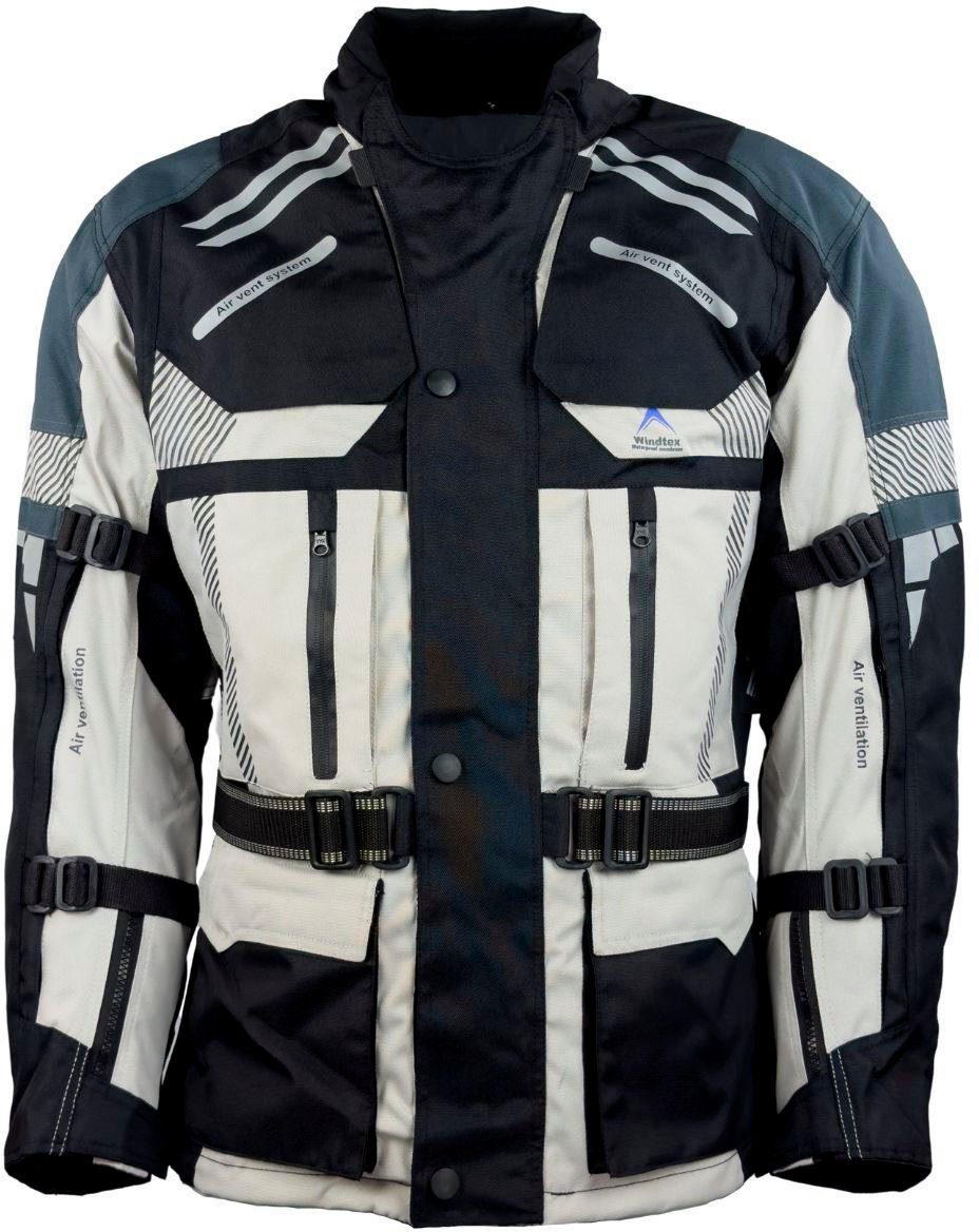 roleff Motorradjacke Kodra RO Mit Sicherheitsstreifen schwarz/grau - RO 775