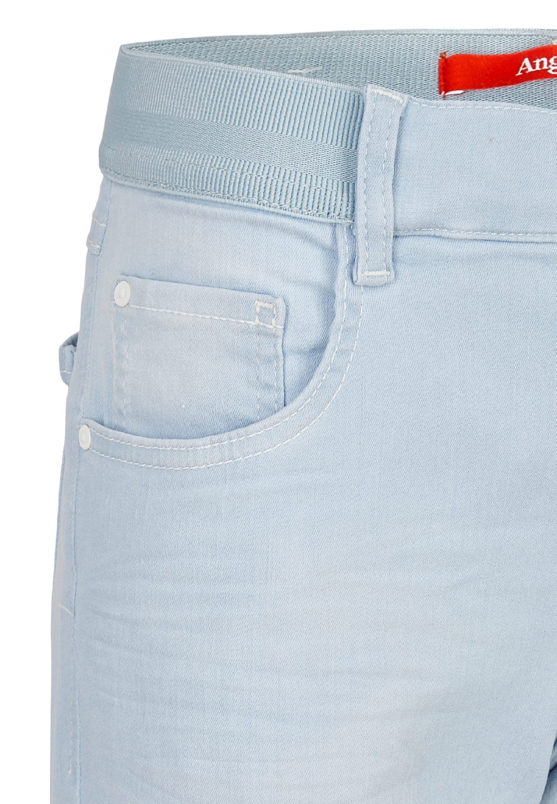 hellblau Dehnbund-Jeans Jeans Kurze Onesize Capri klassischem mit Design ANGELS