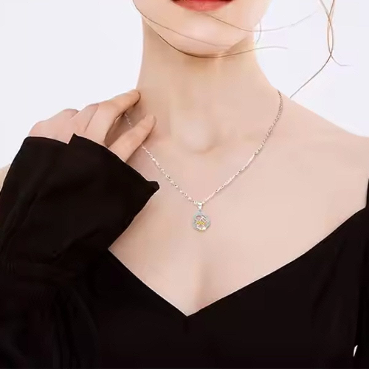 ELLAWIL Partnerkette 2-teilige Partnerkette Stern & Halbmond Liebeskette Pärchenkette (Damen / Kettenlänge 45 cm, Herren / Kettenlänge 54 cm, Sterlingsilber 925 /GESCHENKIDEE / Valentinstag), inklusive Geschenkschachtel