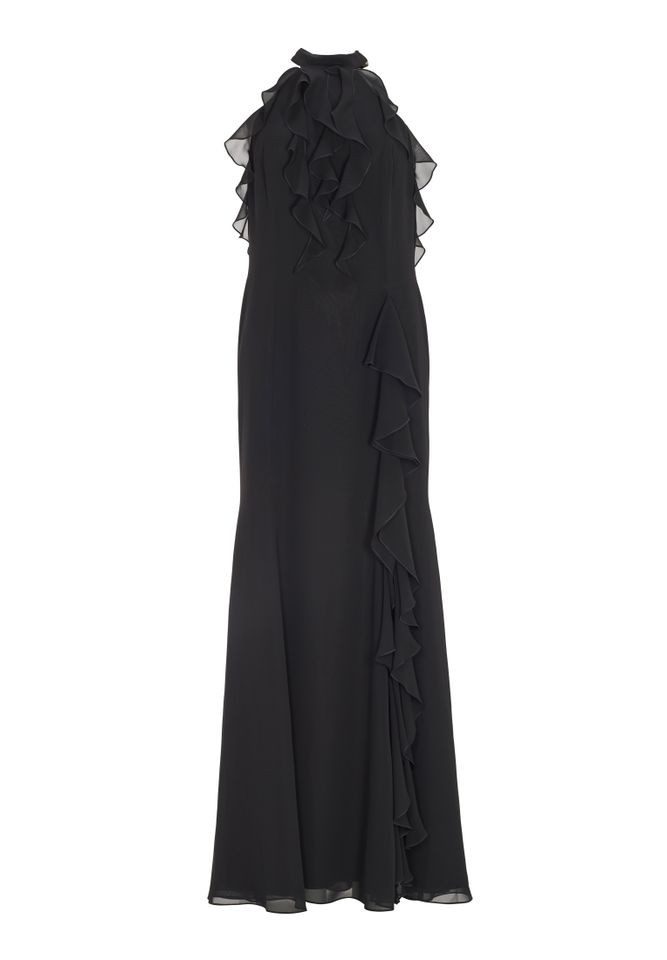 SWING Maxikleid - Rüschenkleid - Abendkleid  aus nachhaltigem Chiffon
