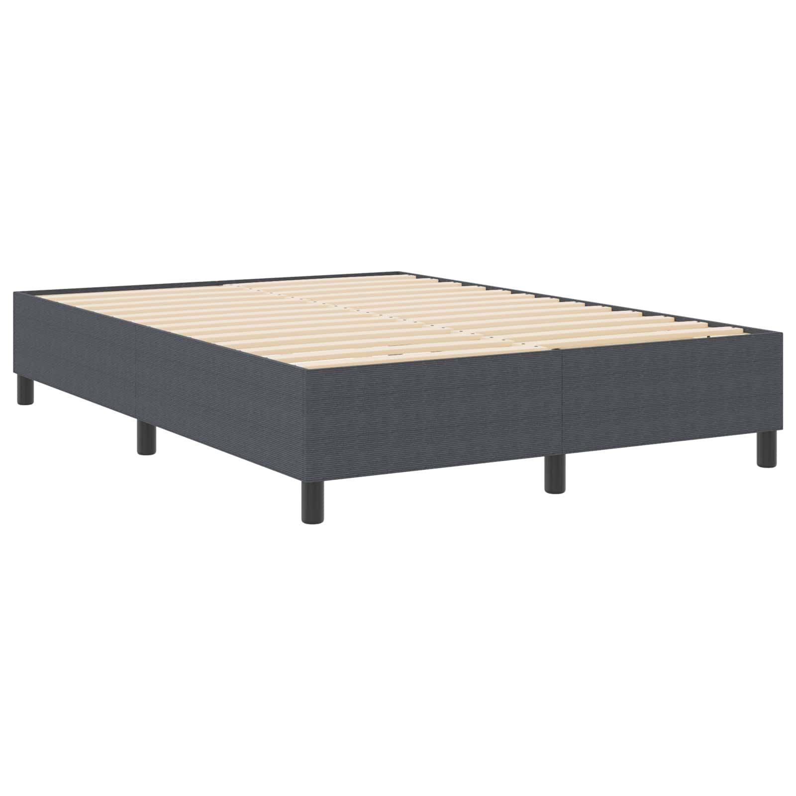vidaXL Bett Plattformbettgestell Dunkelgrau 140 x 200 cm Cordstoff (1-tlg)