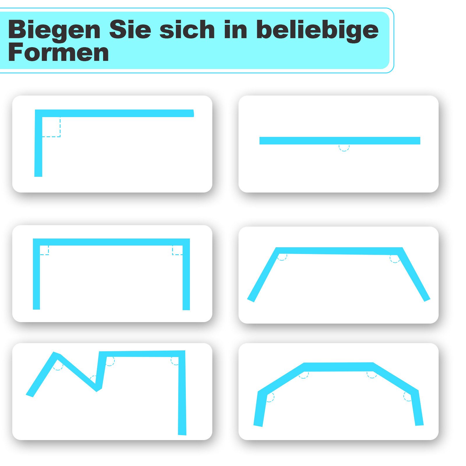 Clanmacy Gardinenschiene Gardinenschiene Biegbar Flexibel Vorhangschiene,3M, Geliefert mit komplettem Zubehörsatz – Bild 5 von 5