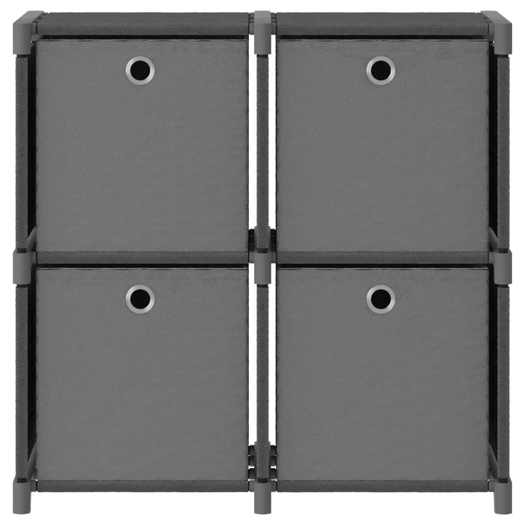 vidaXL Mehrzweckregal 4 Wrfel Würfel-Regal mit Boxen 4 Fächer Grau 69x30x72,5 cm Stoff