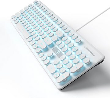 SOLIDEE LED-Hintergrundbeleuchtung Gaming-Tastatur (Mit Sofortiger Einsatzbereitschaft,Umweltfreundlichen ABS-Tastenkappen)