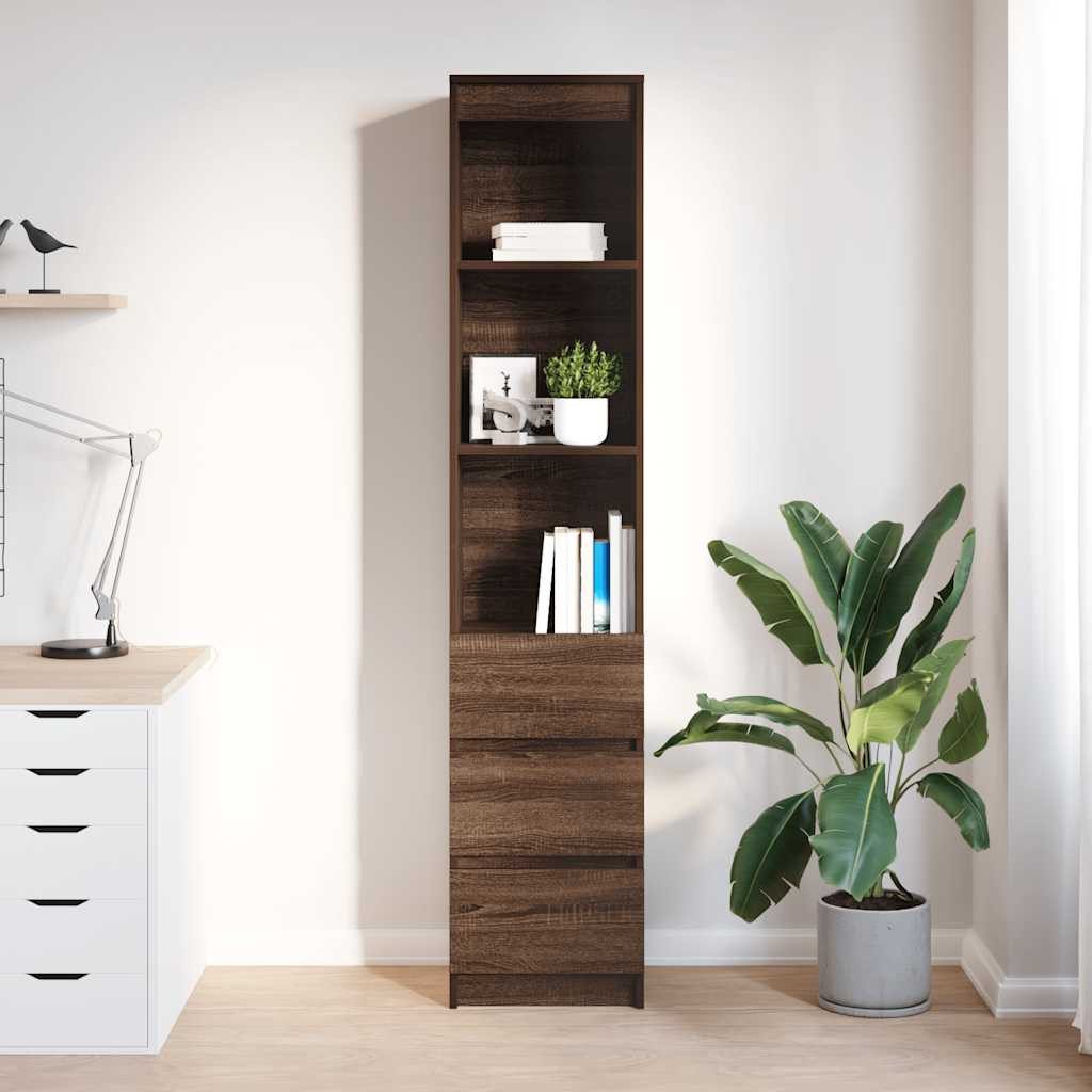 vidaXL Highboard Highboard Braun Eichen-Optik 37,5x35x180 cm Holzwerkstoff günstig online kaufen