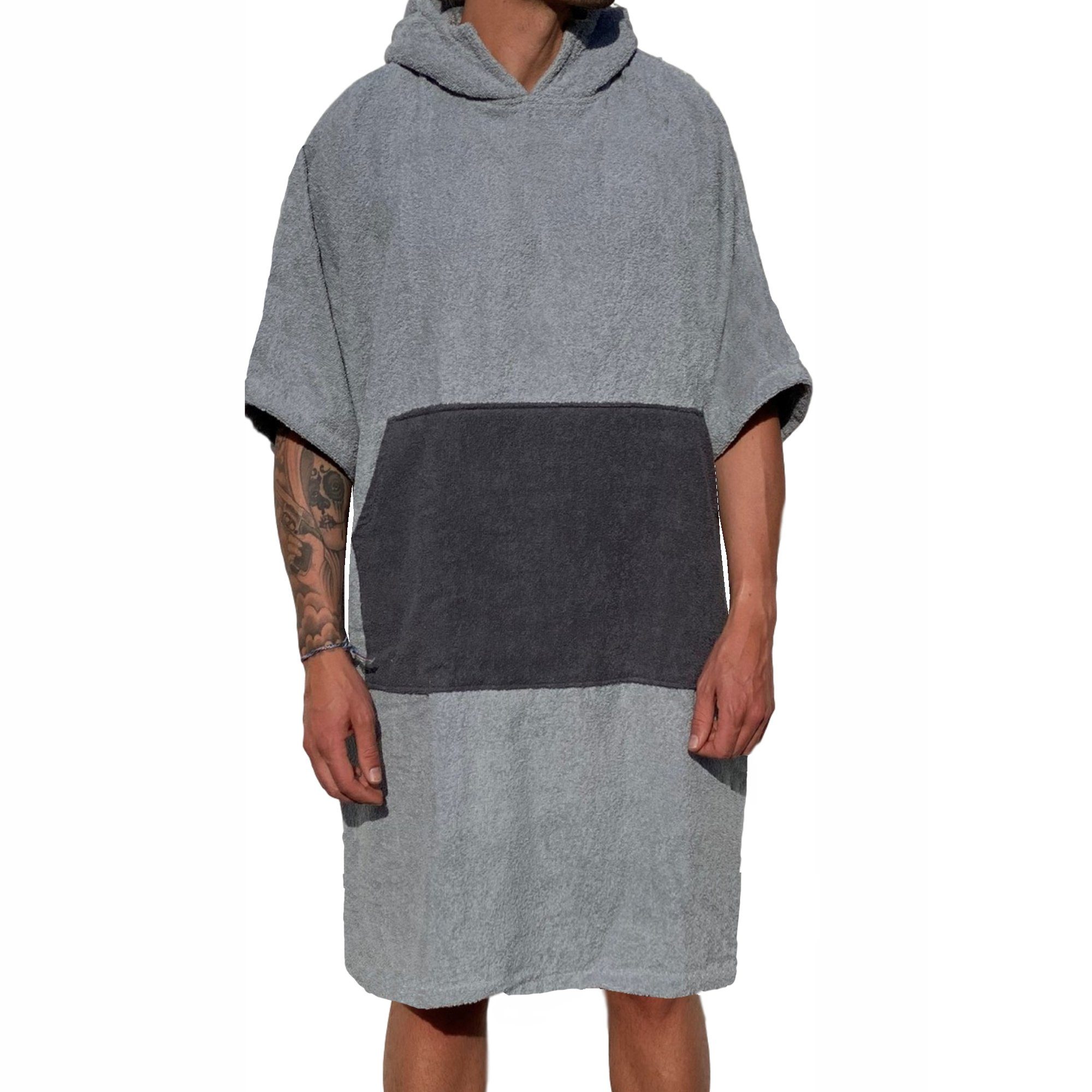 HOMELEVEL Bademantel Badeponcho Unisex aus 100% Baumwolle für Erwachsene mi günstig online kaufen