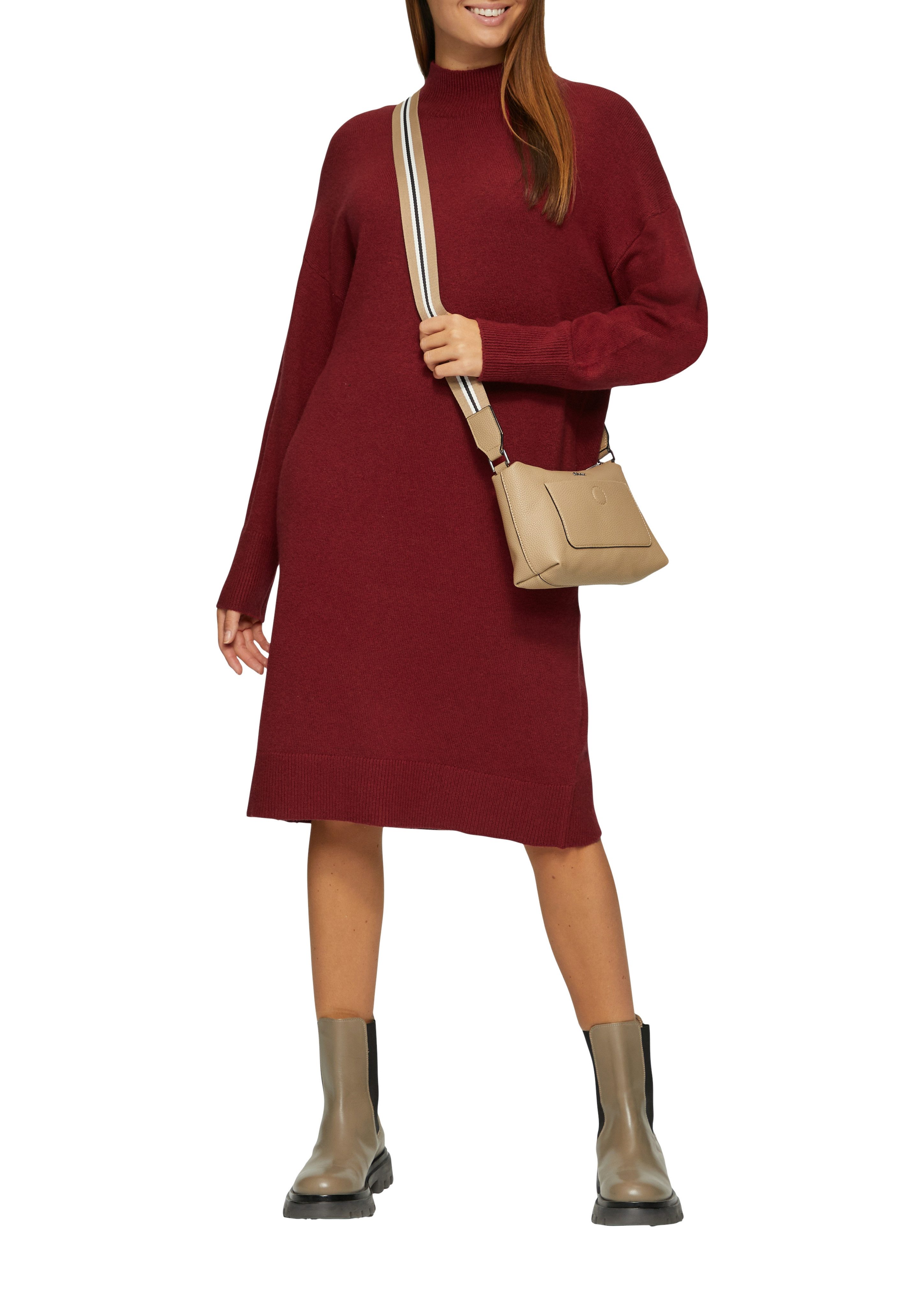 s.Oliver Strickkleid in 3/4 Länge - mit Stehkragen günstig online kaufen