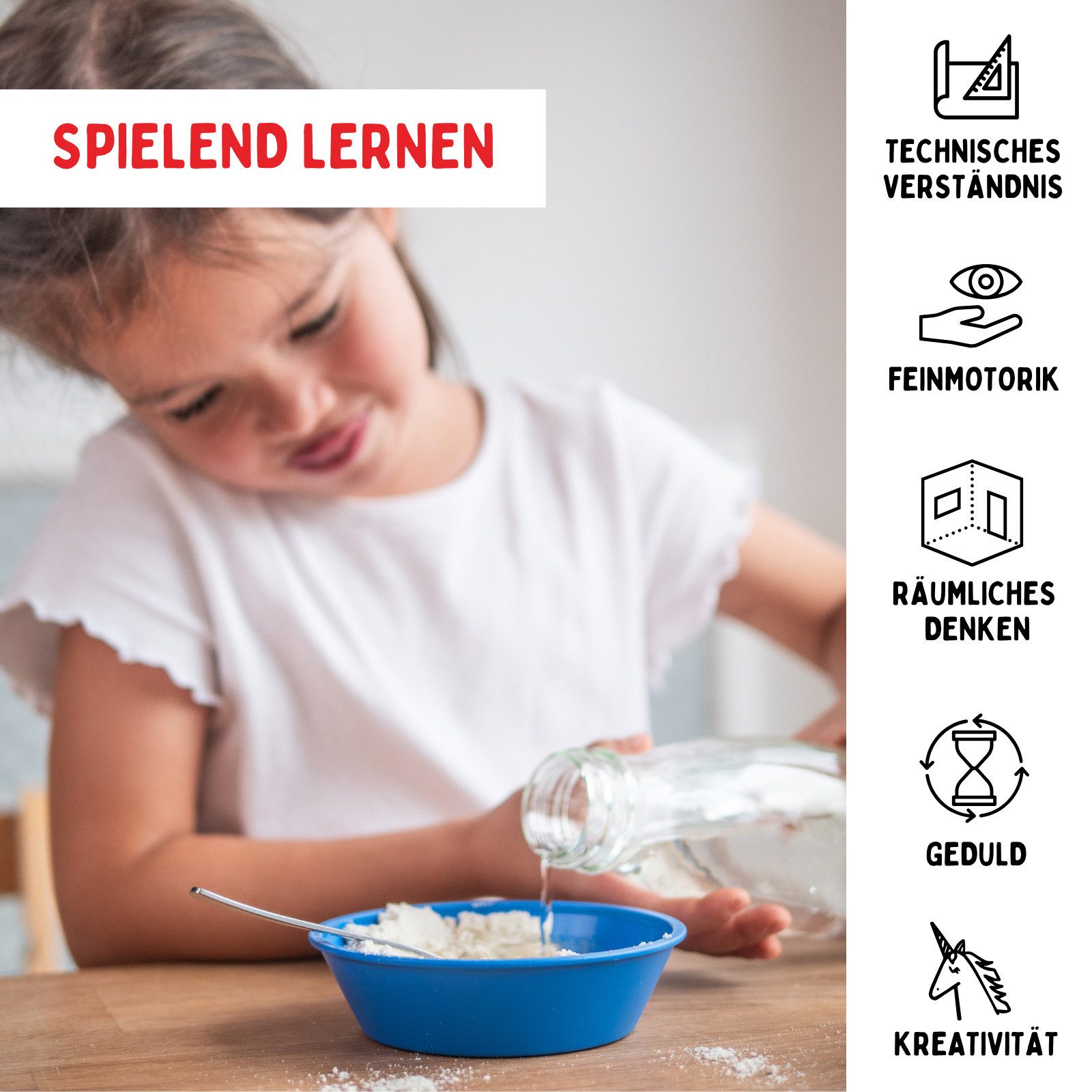 teifoc Wasserlöslicher Spielmörtel (1.000 Gramm) Steinbaukasten, (Fertigmörtel, Zement für Kinder, 1000 St., Bastelmaterialien), nachhaltig & vegan