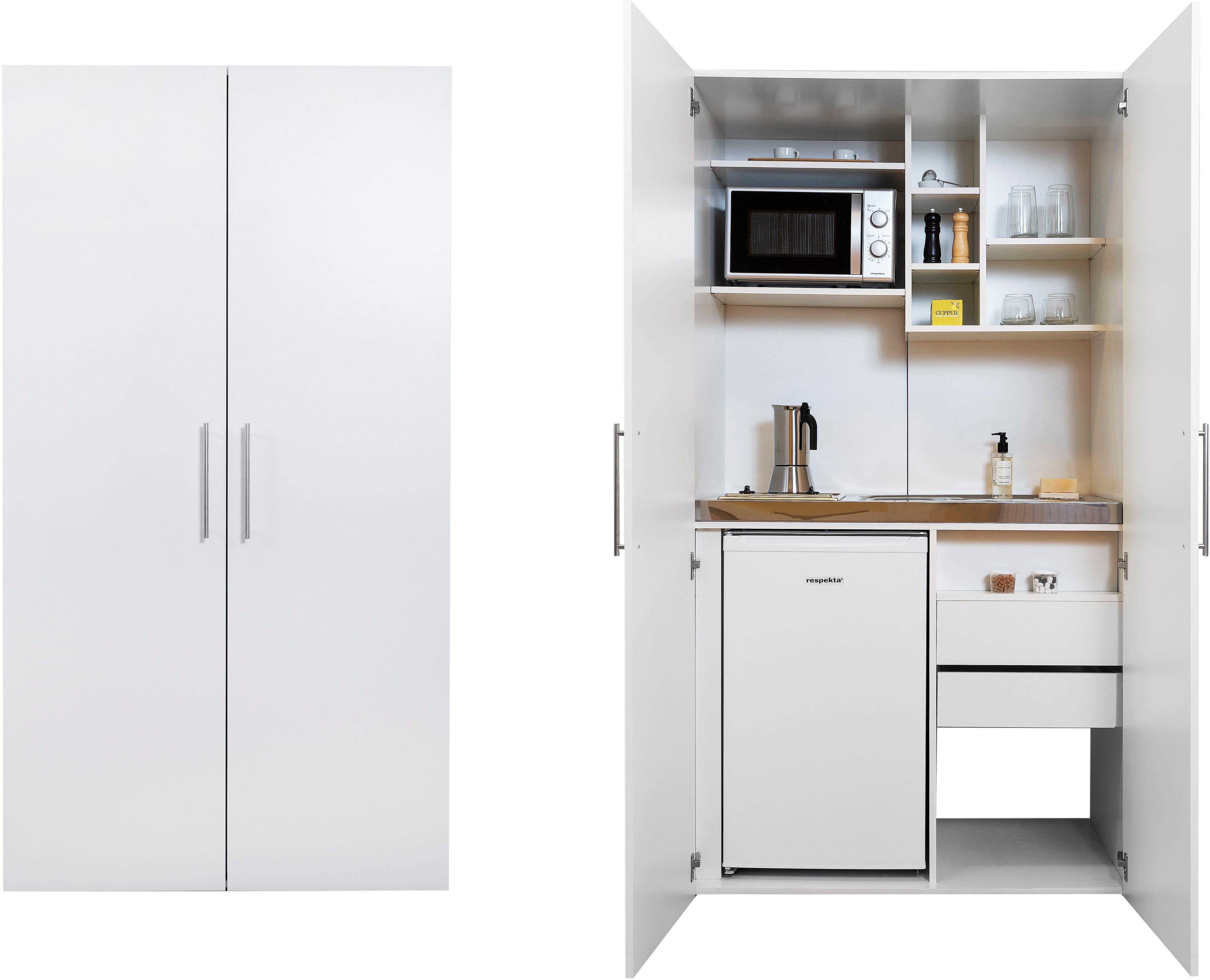 RESPEKTA Miniküche mit Glaskeramik-Kochfeld, Kühlschrank und Mikrowelle  online kaufen | OTTO