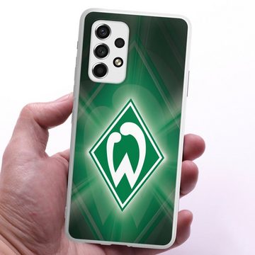 DeinDesign Handyhülle SV Werder Bremen Offizielles Lizenzprodukt Wappen Werder Bremen Laser, Samsung Galaxy A53 5G Silikon Hülle Bumper Case Handy Schutzhülle