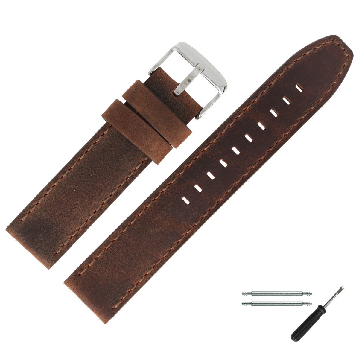 MARBURGER Uhrenarmband 22mm Leder