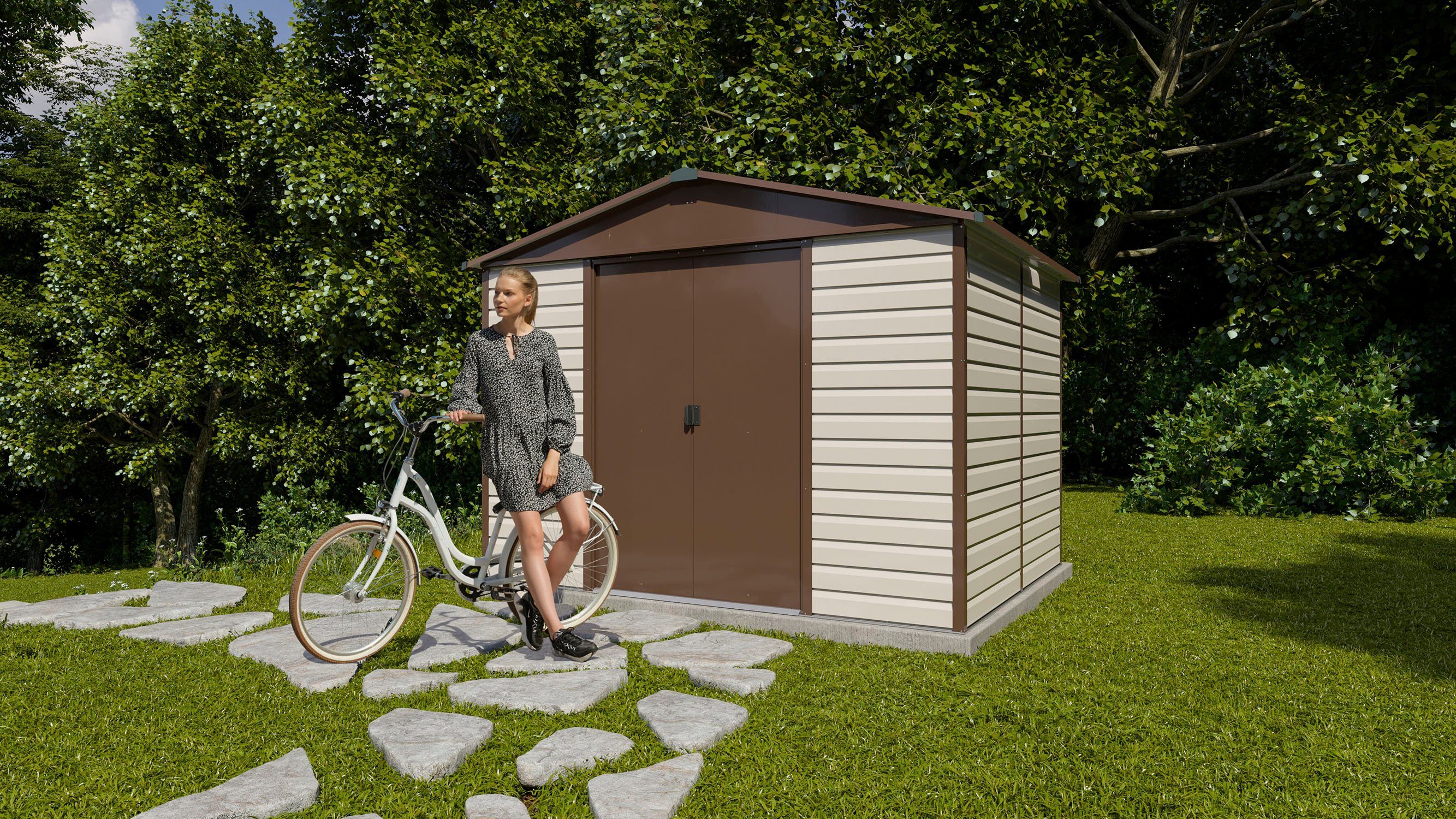 YARDMASTER Gerätehaus Brandenburg 108, BxT: 303x237 cm, Metall