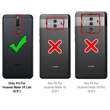 CoolGadget Handyhülle Schwarz als 2in1 Schutz Cover Set für das Huawei Mate 10 Lite 5,9 Zoll, 2x Glas Display Schutz Folie + 1x TPU Case Hülle für Mate 10 Lite