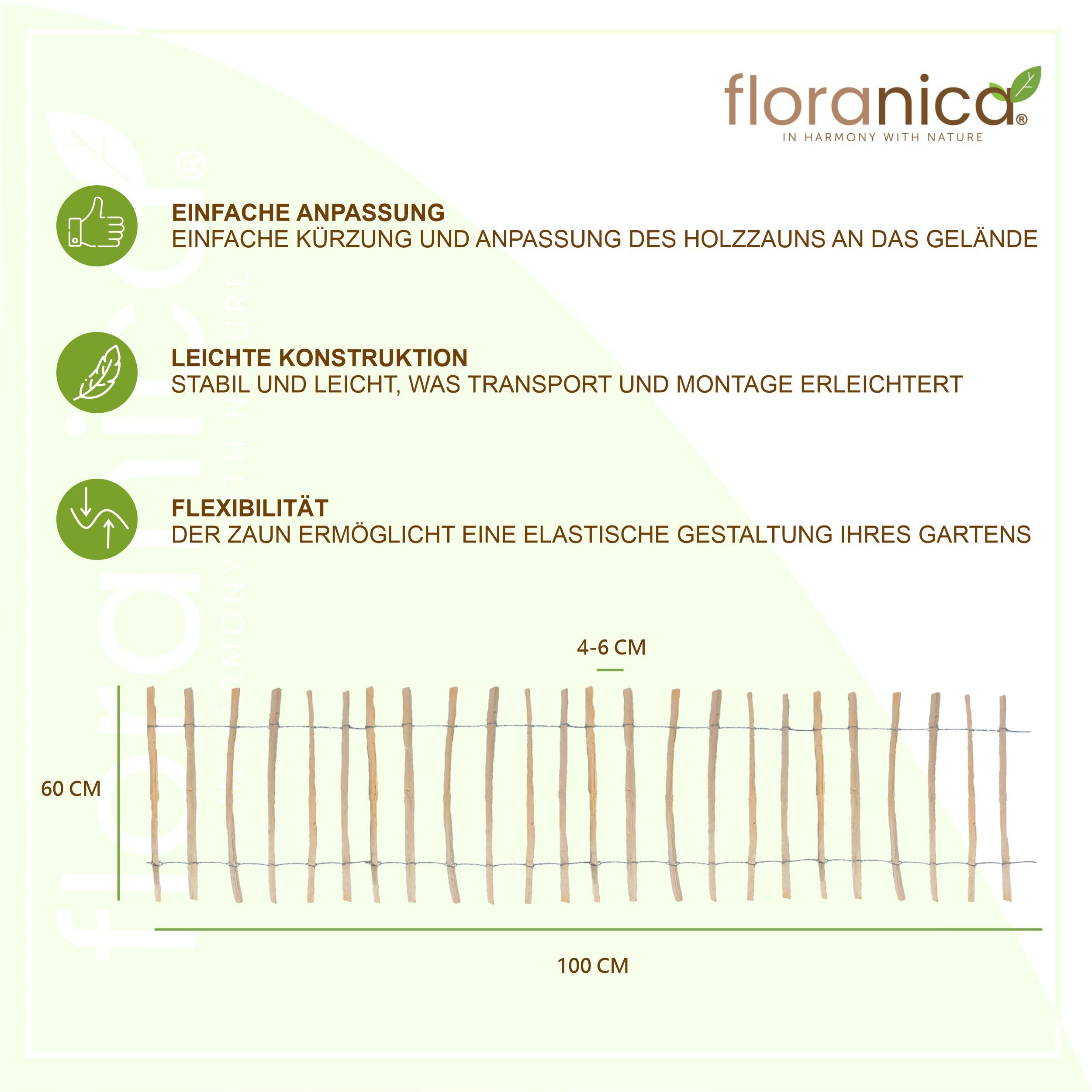 Floranica Staketenzaun Gartenzaun aus Haselnuss oder günstig online kaufen