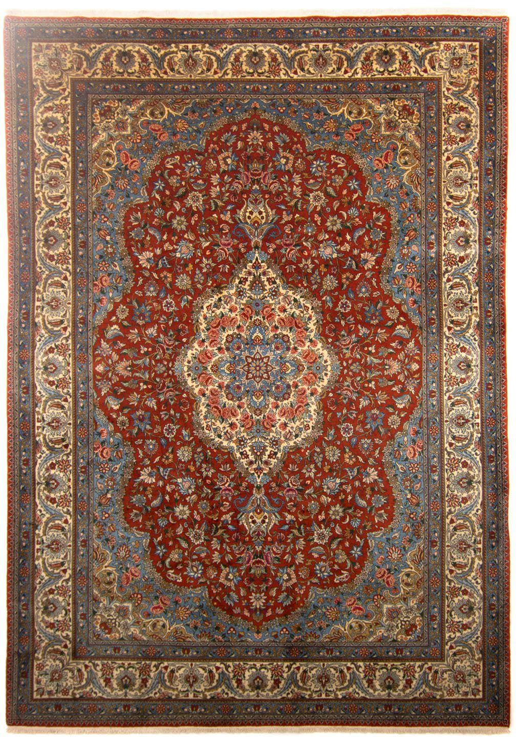 Wollteppich Bachtiar Medaillon Rosso scuro 370 x 248 cm, morgenland, rechteckig, Höhe: 10 mm, Unikat mit Zertifikat