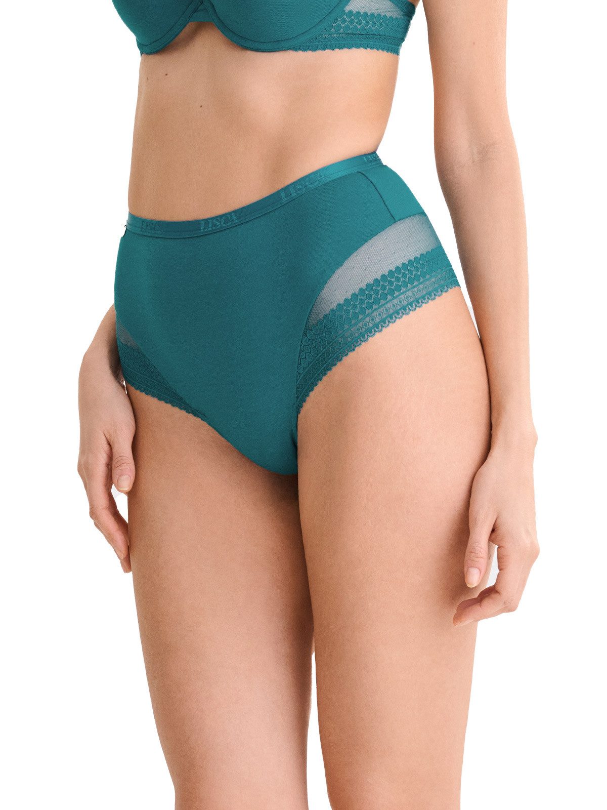 Lisca Taillenslip Damen Brasilslip Taillenslip Fusion (Stück, 1-St) hochwertige Materialen aus Baumwolle & Modal Mix, Brazilian Butt Optik