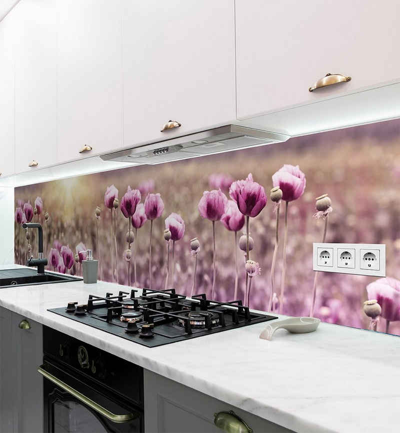 MyMaxxi Аксесуари для будинкуsfolie Küchenrückwand Lila Blumen selbstklebend Spritzschutz Folie