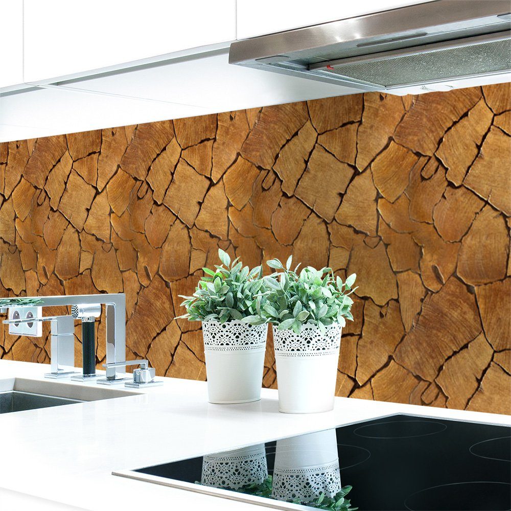 DRUCK-EXPERT Küchenrückwand Küchenrückwand Baumstamm Natur Premium Hart-PVC 0,4 mm selbstklebend
