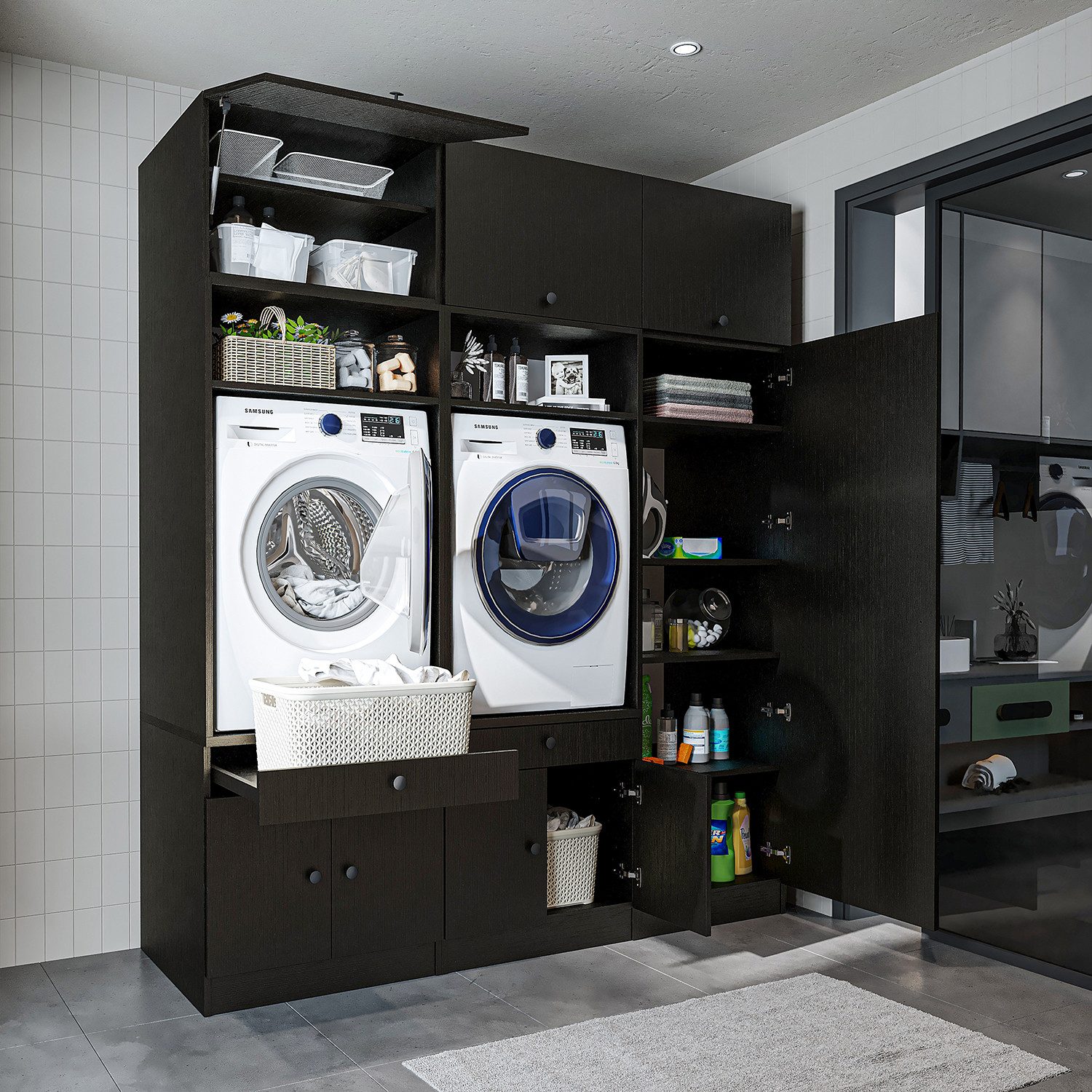 Roomart Waschmaschinenumbauschrank (Waschmaschinenschrank Trocknerschrank m günstig online kaufen