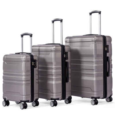 Flieks Trolleyset, 4 Rollen, (3 tlg, 3 tlg), Hartschalen Trolley Handgepäck Валізи Set Reisekoffer Erweiterung