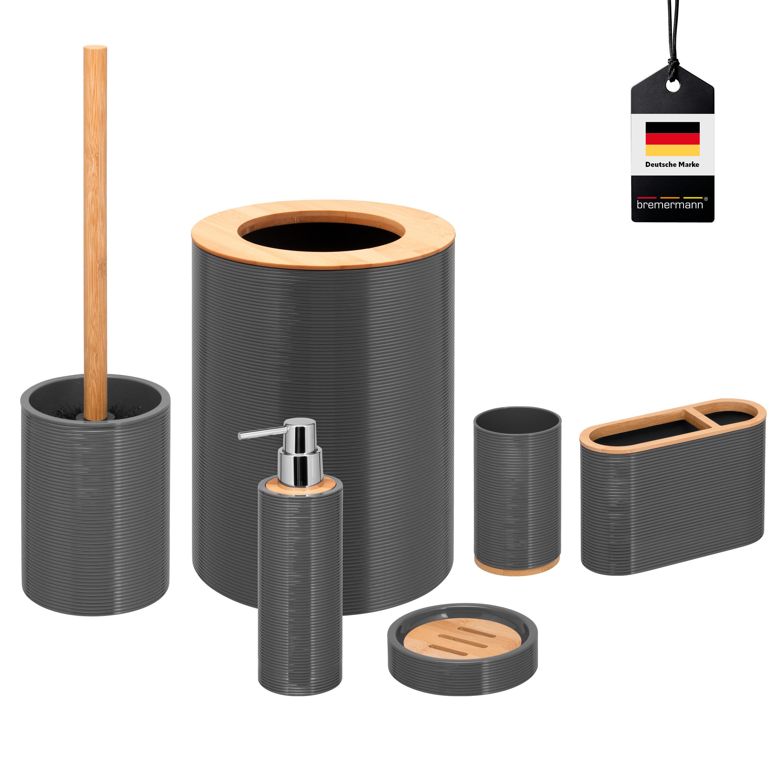 bremermann Badaccessoire-Set 6tlg. Bad-Set SEGNO // u. A. WC-Bürste, Kosmet günstig online kaufen