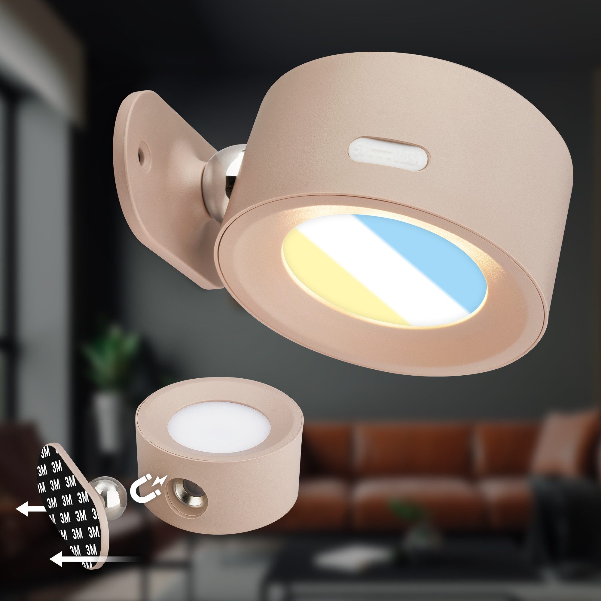 Briloner Leuchten LED Wandleuchte Wandlampe kabellos Akku Bettlicht Bildbel günstig online kaufen