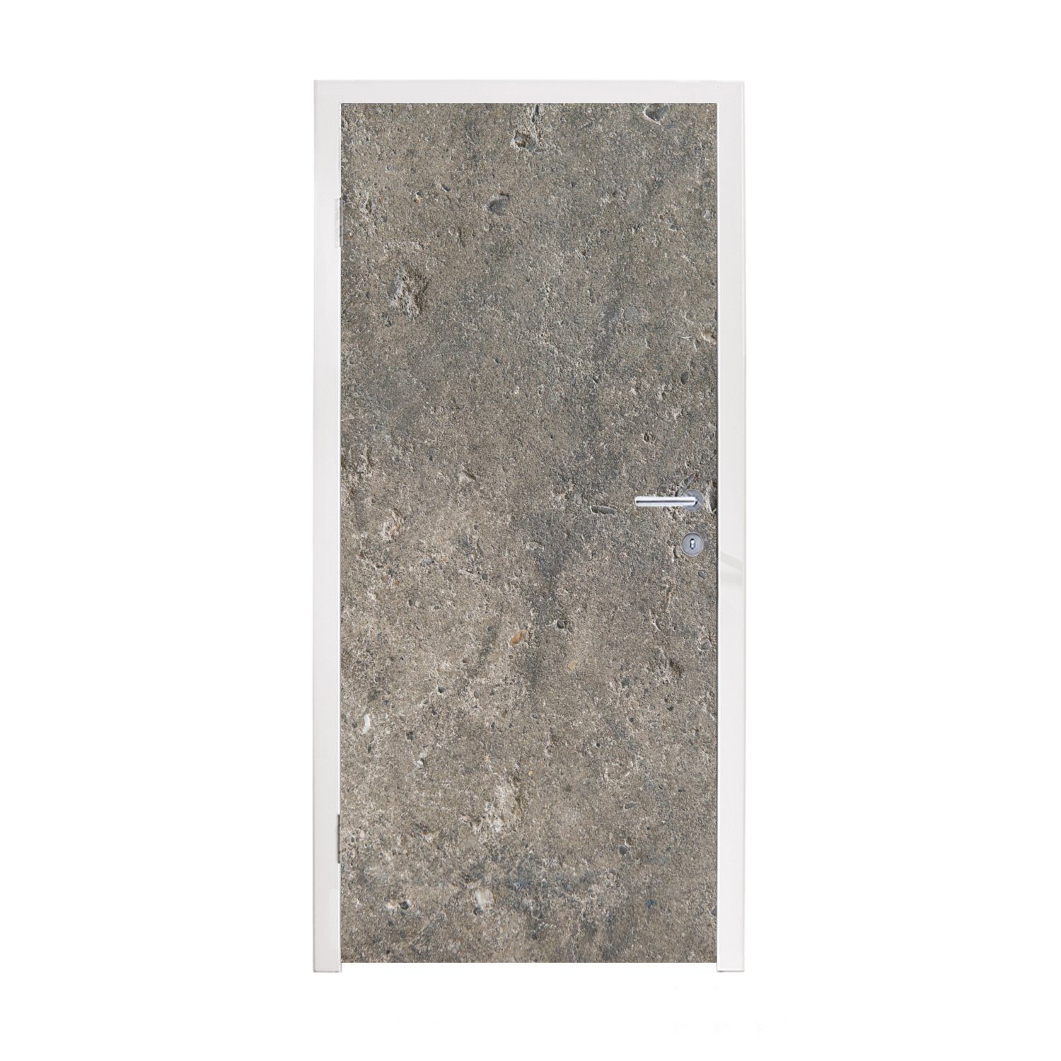MuchoWow Türtapete Wand - Beton - Grau, Matt, bedruckt, (1 St), Fototapete für Tür, Türaufkleber, 75x205 cm