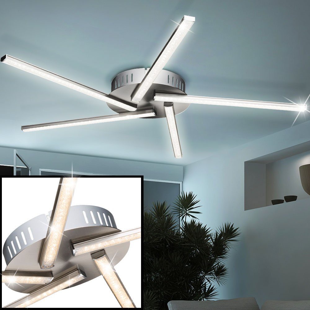5 LED Arbeitszimmer LED etc-shop fest verstellbar Strahler Leuchte Warmweiß, Stäbe LED-Leuchtmittel verbaut, Deckenleuchte, Decken Büro