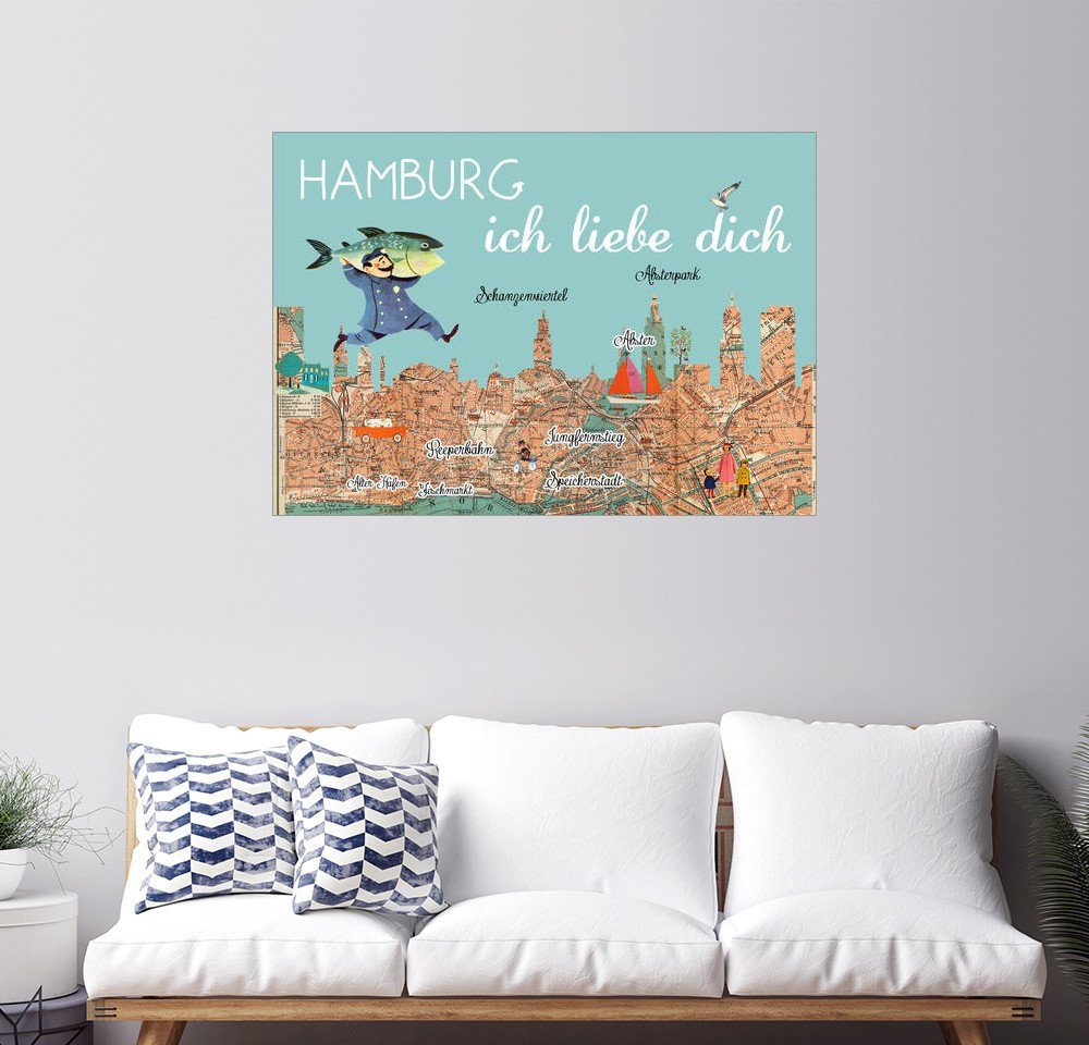 Posterlounge Wandbild GreenNest »Hamburg ich liebe dich« online