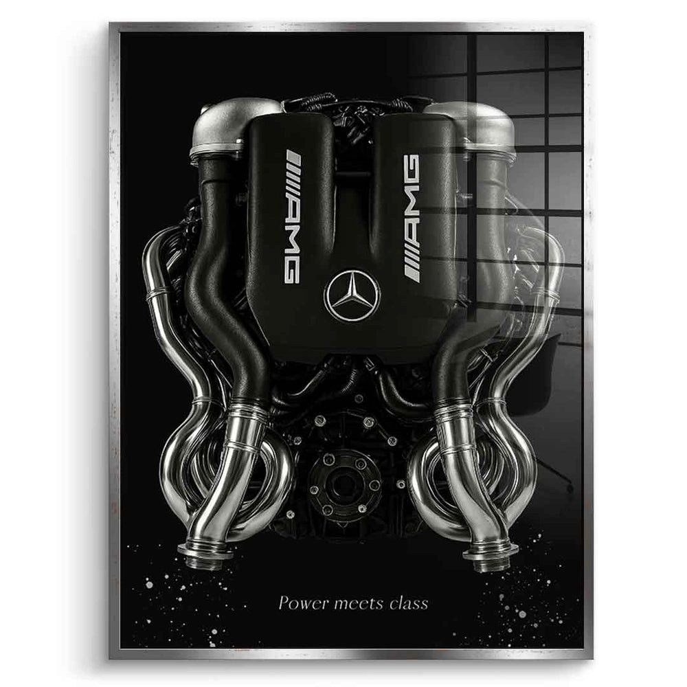 DOTCOMCANVAS® Acrylglasbild Mercedes V8 Engine - Acrylglas, Acrylglasbild Mercedes V8 engine Wandbild Kunstdruck