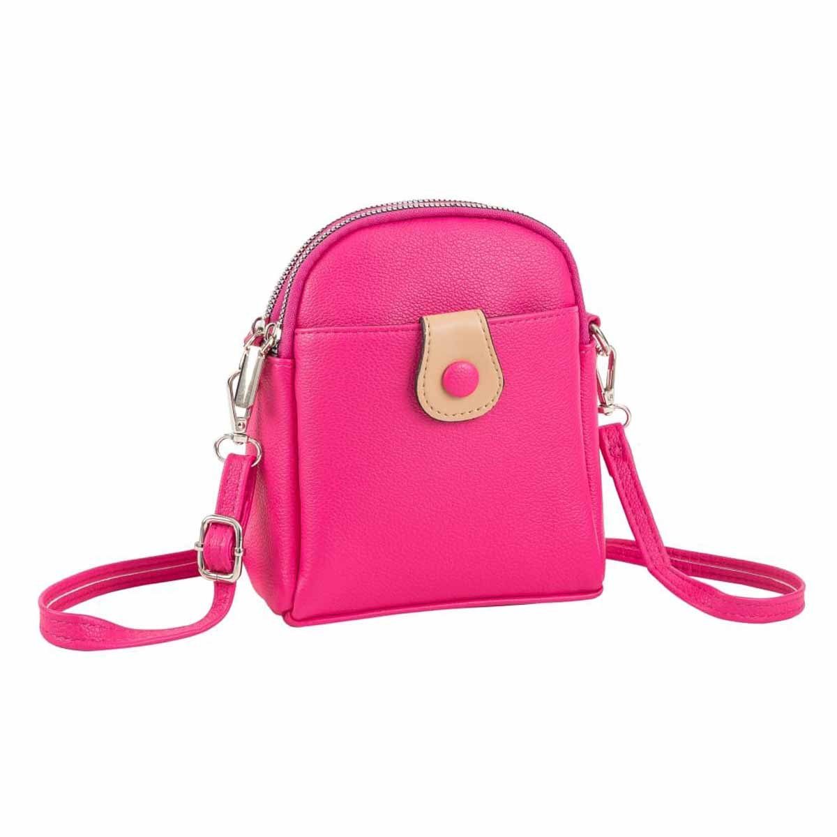 ITALYSHOP24 Schultertasche Damen Tasche Minibag Umhängetasche Geldbörse Handytasche Crossover, Brusttasche Bodybag Crossbody Hüfttasche Clutch leicht Gewicht