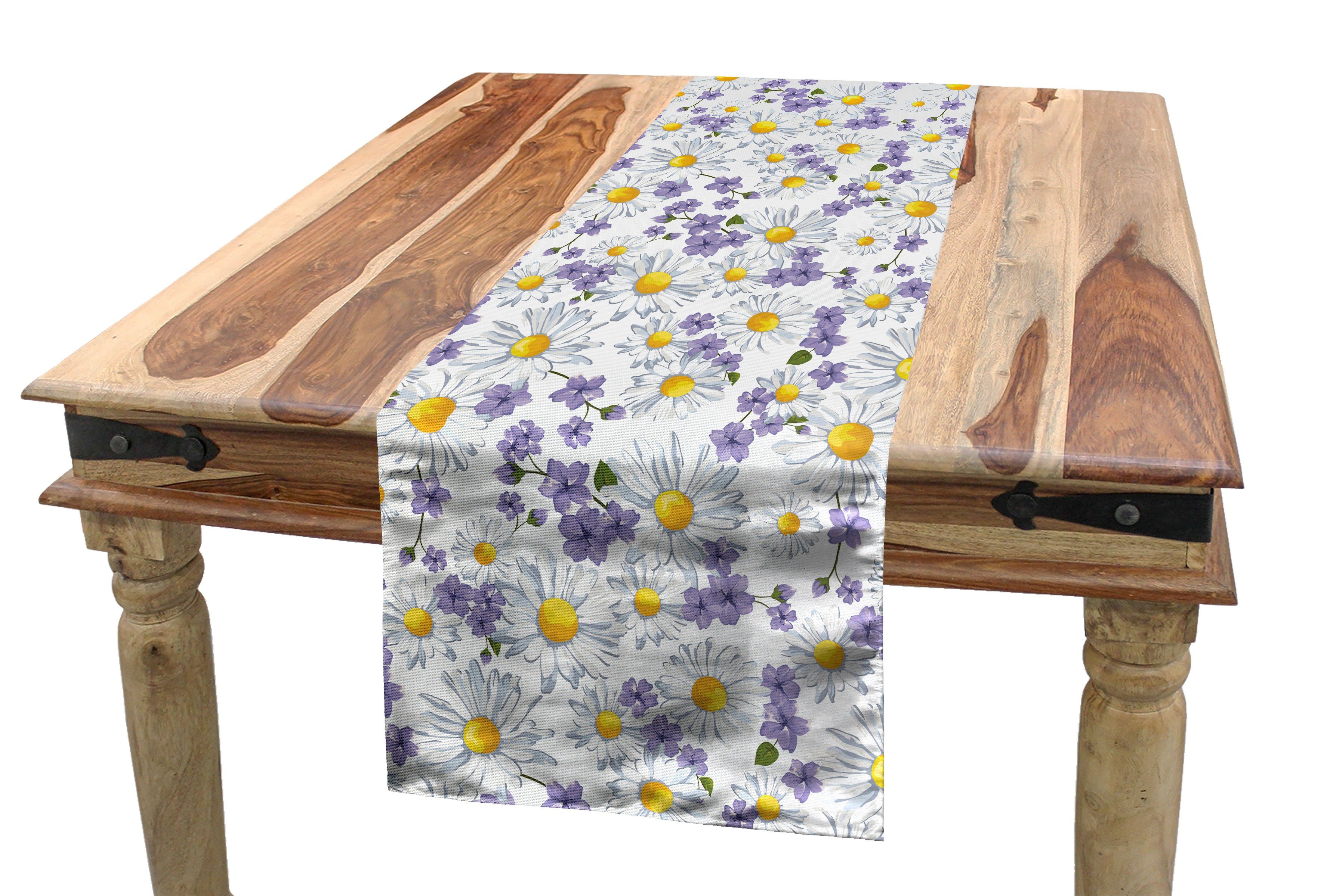 Abakuhaus Tischläufer Esszimmer Küche Rechteckiger Dekorativer Tischläufer, Blumen Blühende wilde Blumen