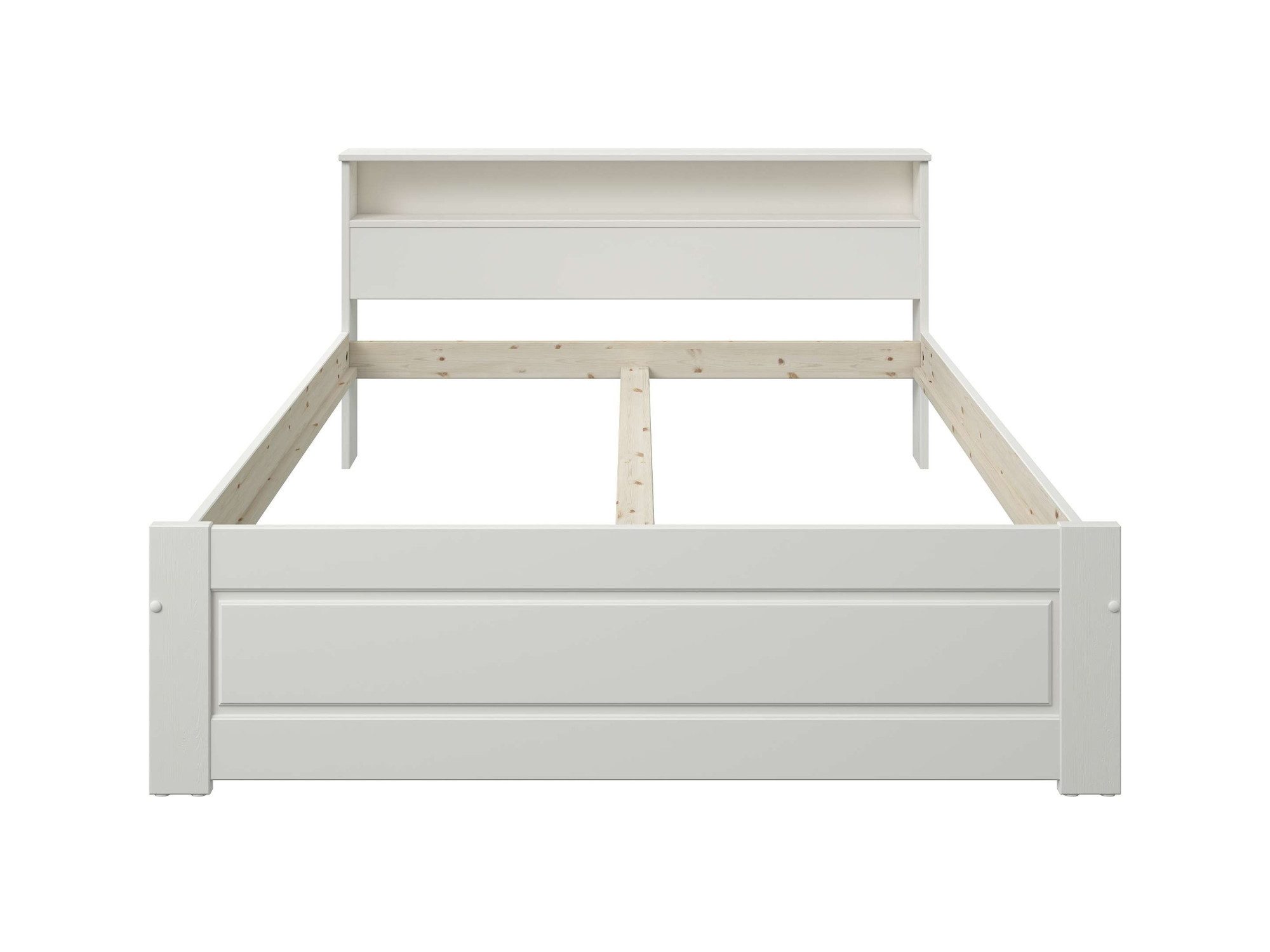 OTTO home Massivholzbett FLAVION, TOPSELLER! Jugendbett, FSC® zertifizierte massive Kiefer (Breite: 140), Qualitätsprodukt, Regal, Kassettenoptik, Schublade opt – Bild 4 von 5