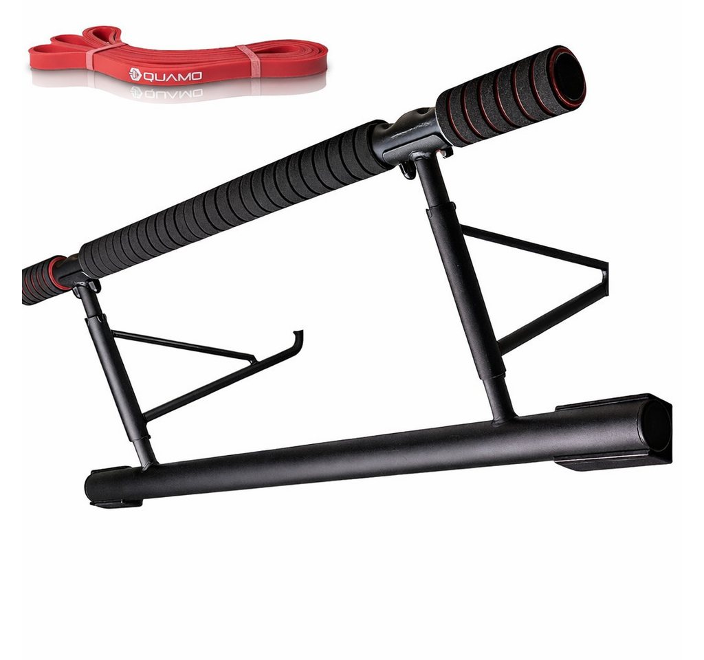 LAVUR Klimmzugstange Klimmzugstange für Türrahmen bis 200 kg, rutschfest & ohne Schrauben, Aluminium, einfache Türmontage inkl. Widerstandsband fürs Home-Workout