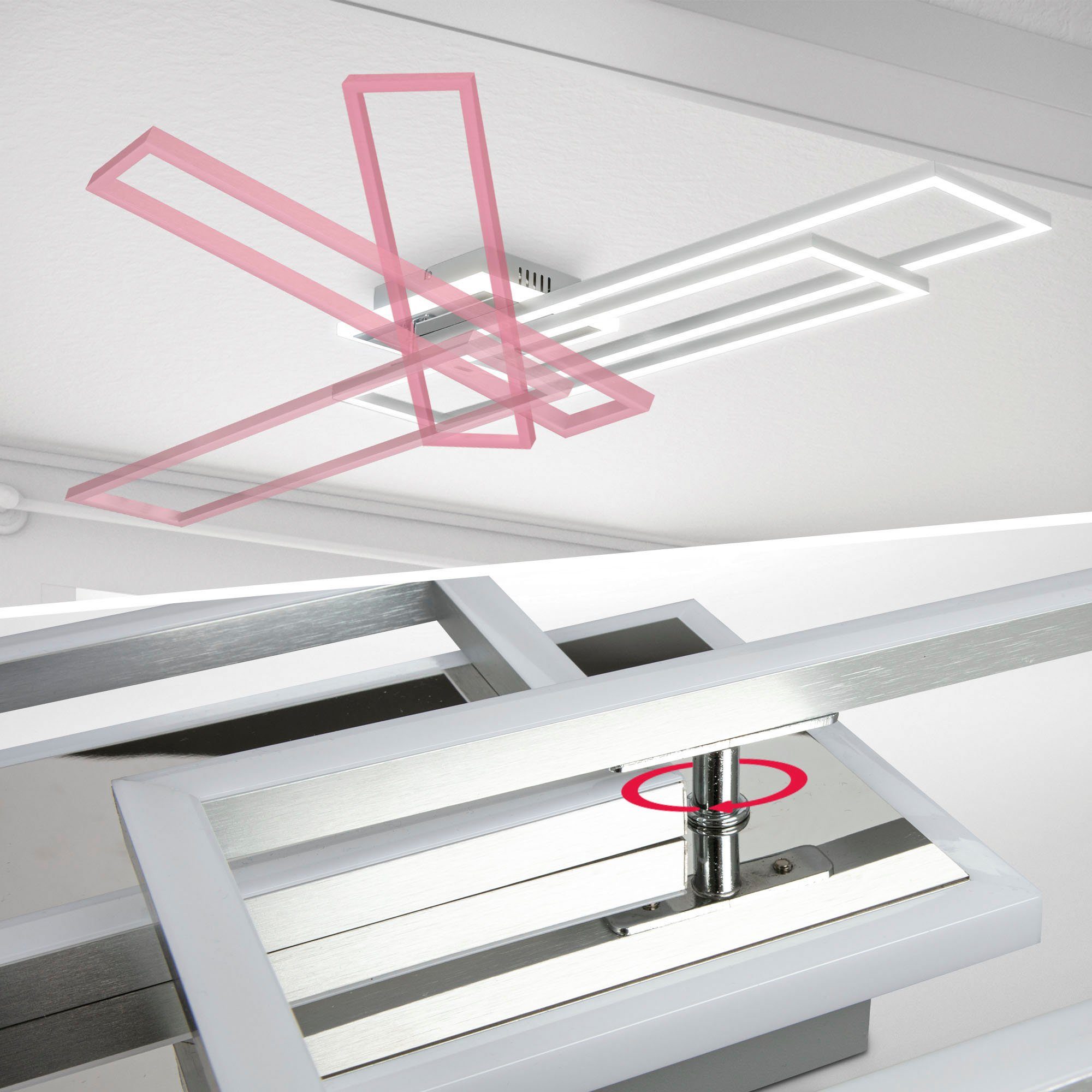 B.K.Licht LED Deckenleuchte wählbar, - CCT integriert, Timer, fest 40 Watt, kaltweiß, Farbtemperatur warmweiß Fernbedienung - Schwenkbar, CCT, über Fernbedienung, BK_FR1439 Nachtlichtfunktion, LED Dimmbar, LED-Deckenlampe