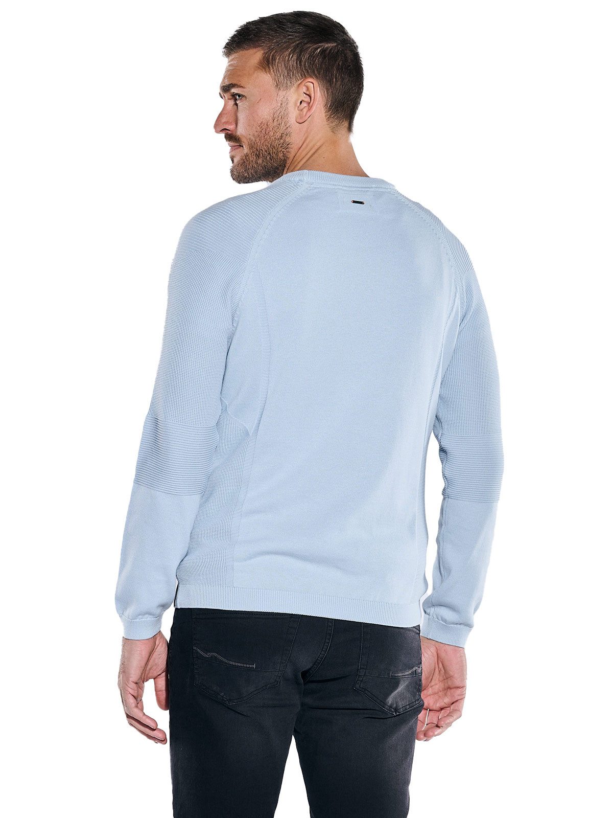 emilio adani Rundhalspullover Herren Pullover uni, Hellblau